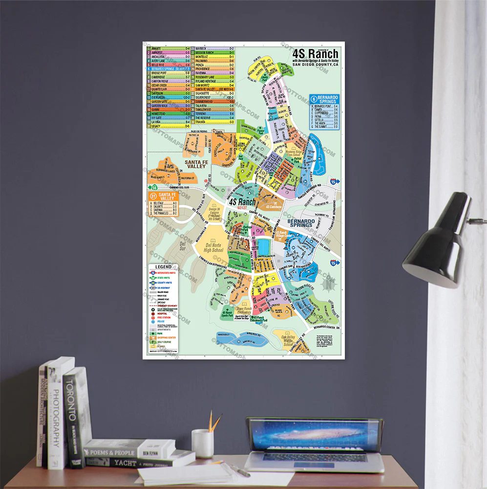 4S Ranch Map, San Diego County, CA - POSTER PRINTS - Image 2