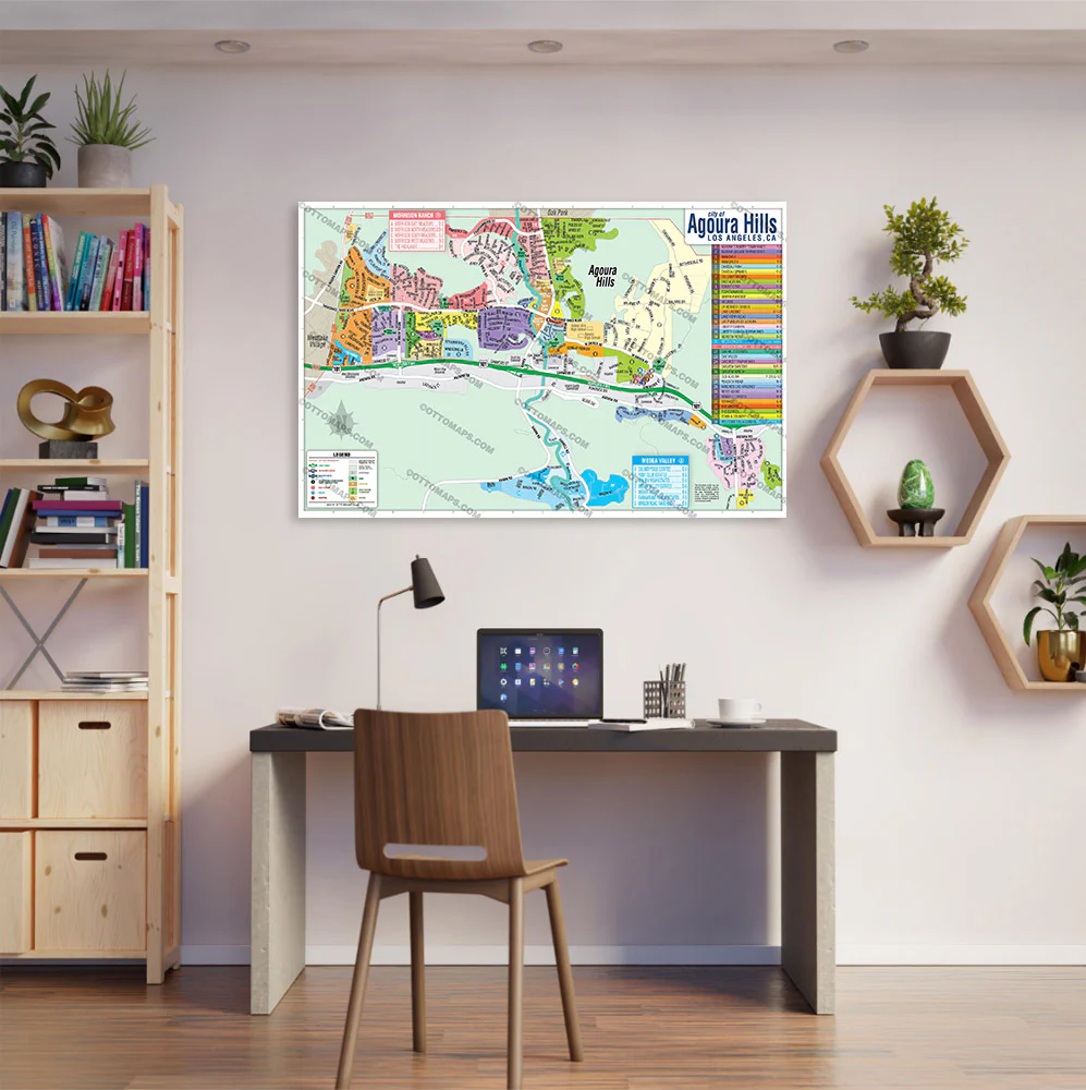 Agoura Hills Map, Los Angeles County, CA - POSTER PRINTS - Image 2