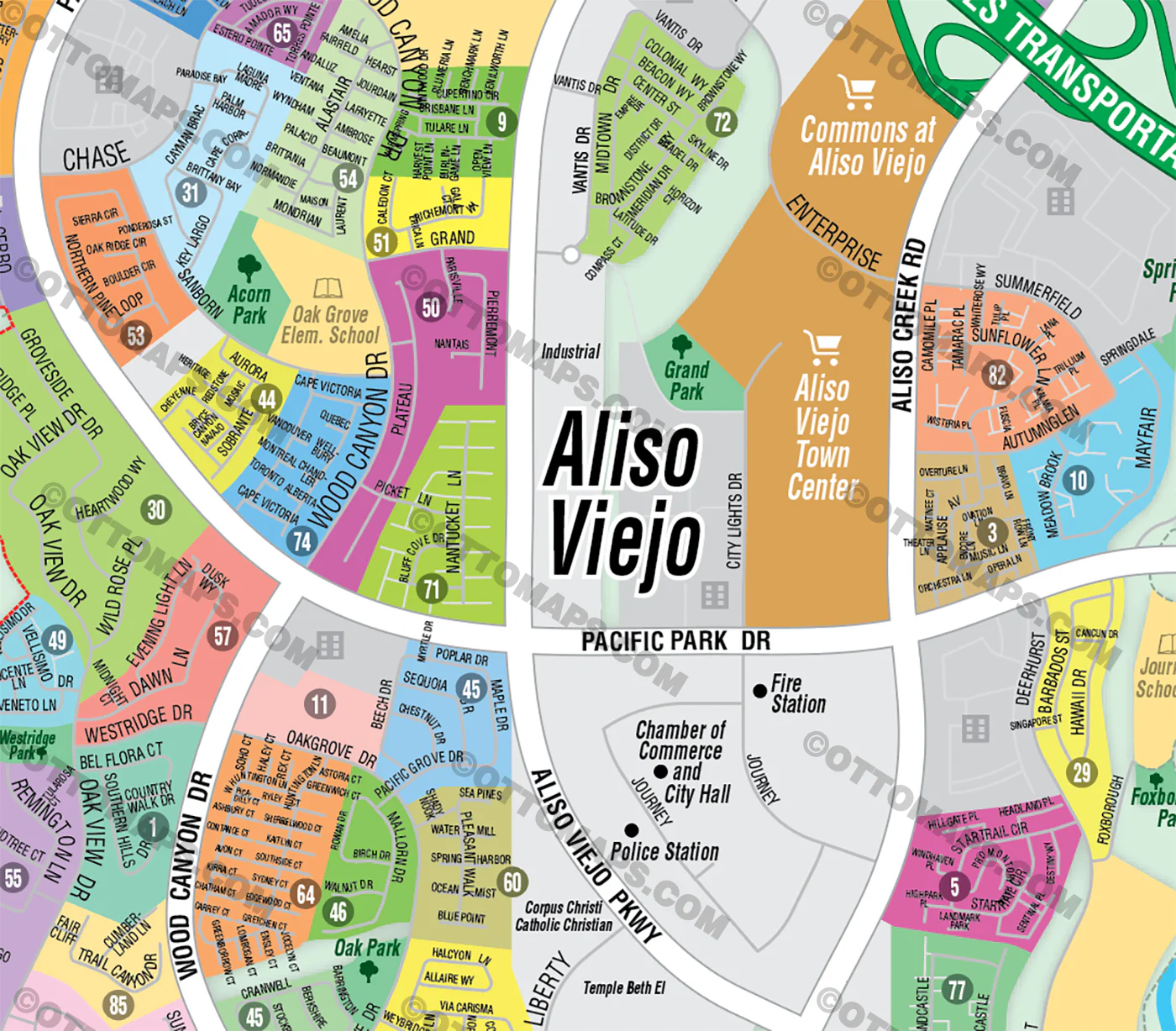 Aliso Viejo Map, Orange County, CA - FILES - PDF and AI, editable, layered, vector, royalty free - Image 2