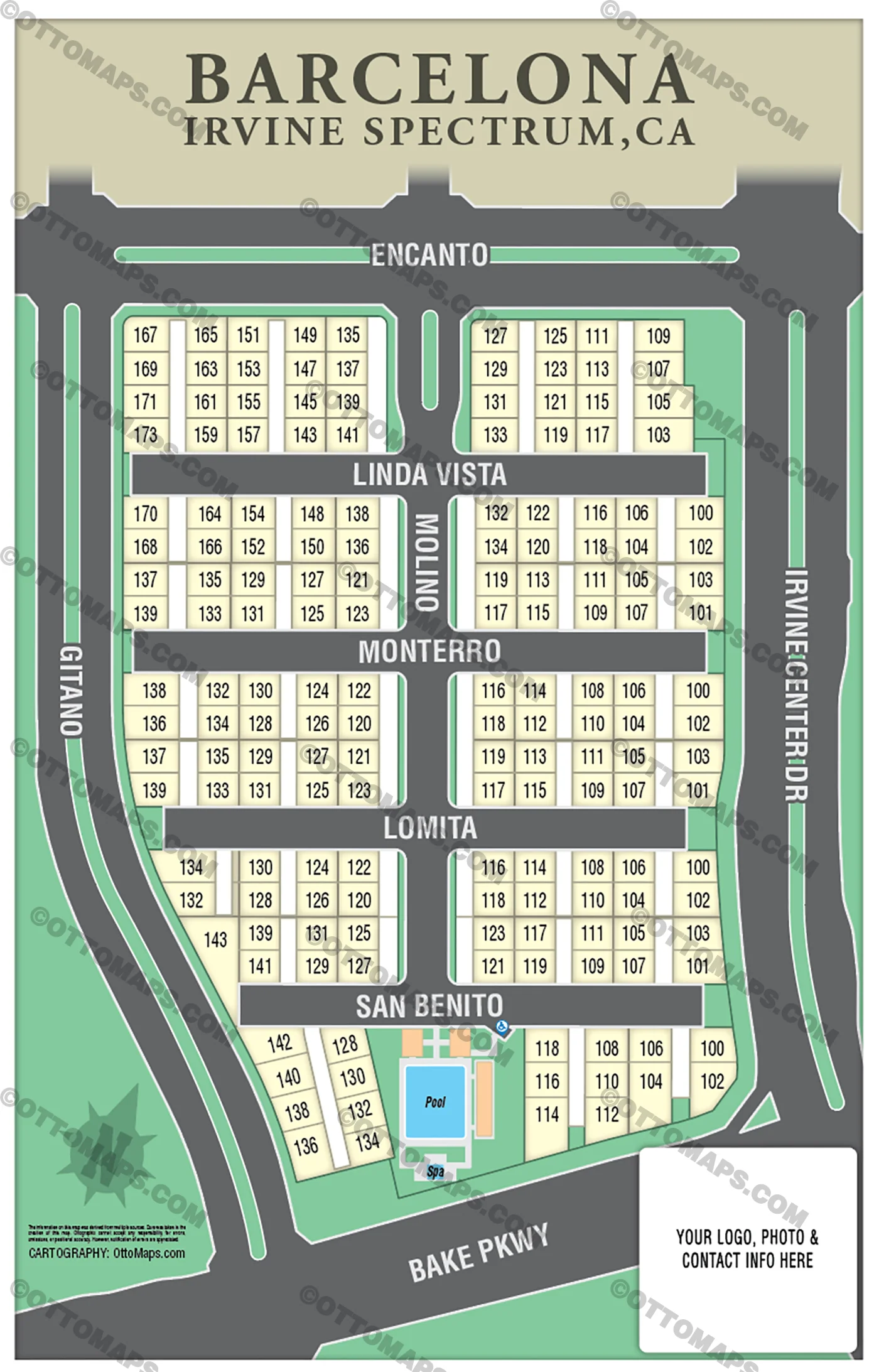 Barcelona Map, Irvine Spectrum, CA - FILES - PDF and AI Files, editable, vector, royalty free - Image 2