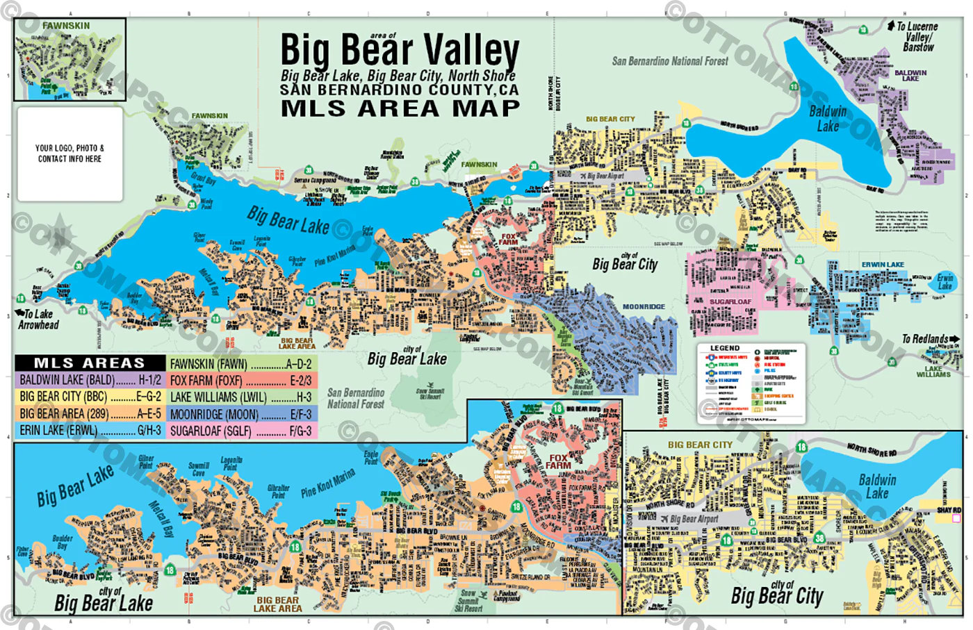 Big Bear Valley MLS Area Map - FILES - PDF and AI Files, editable, vector, royalty free - Image 3