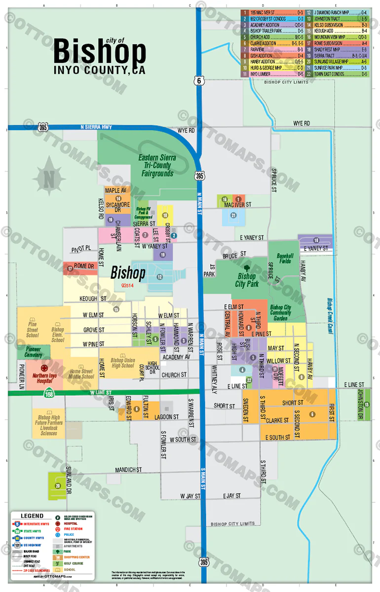 Bishop Map, Inyo County, CA - FILES - PDF and Adobe Illustrator Files - Image 3