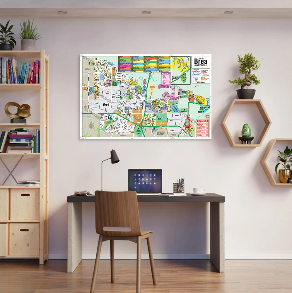Brea Map, Orange County, CA - POSTER PRINTS