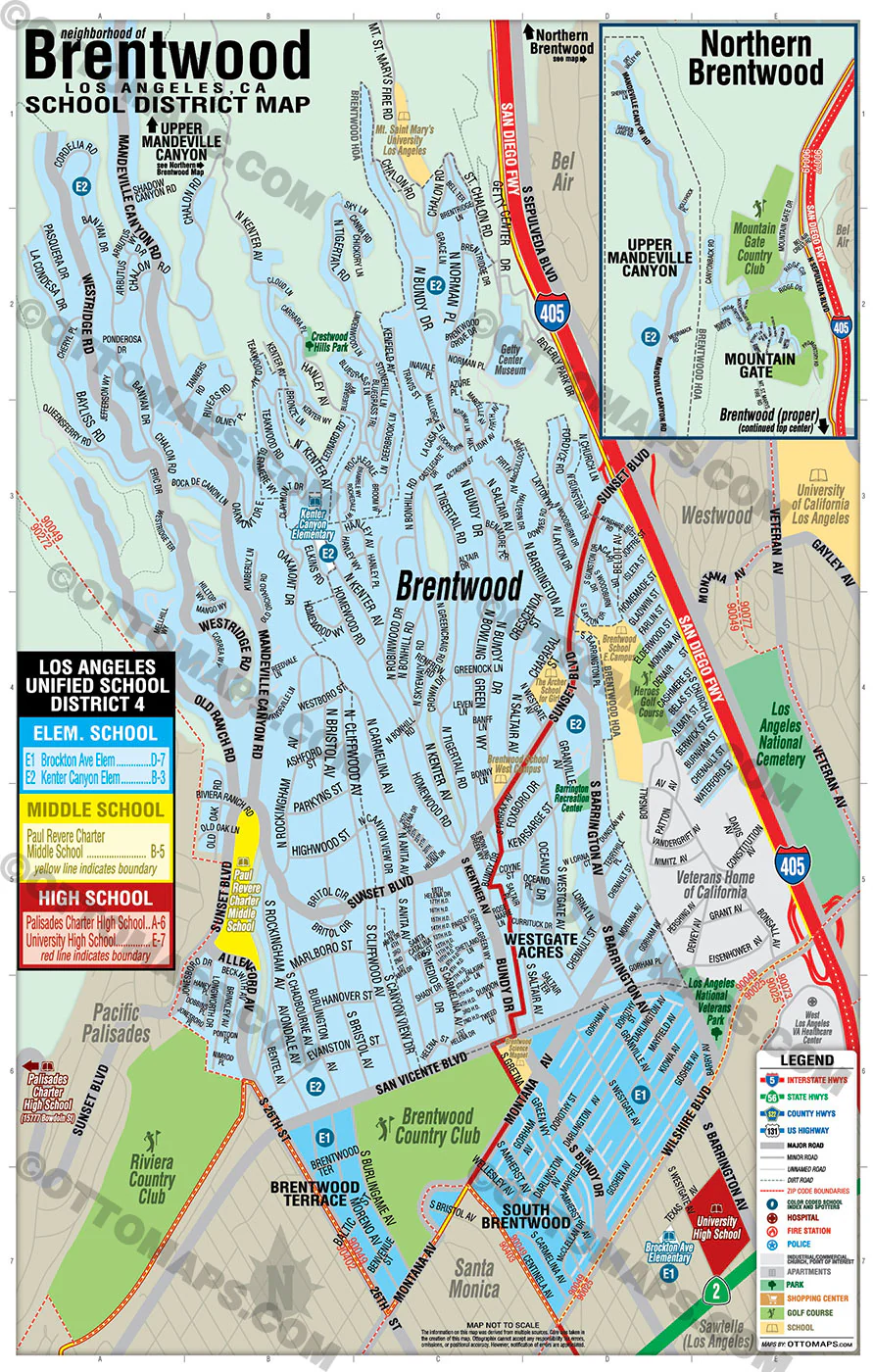 Brentwood School District Map - FILES - PDF and AI, editable, vector, royalty free - Image 2