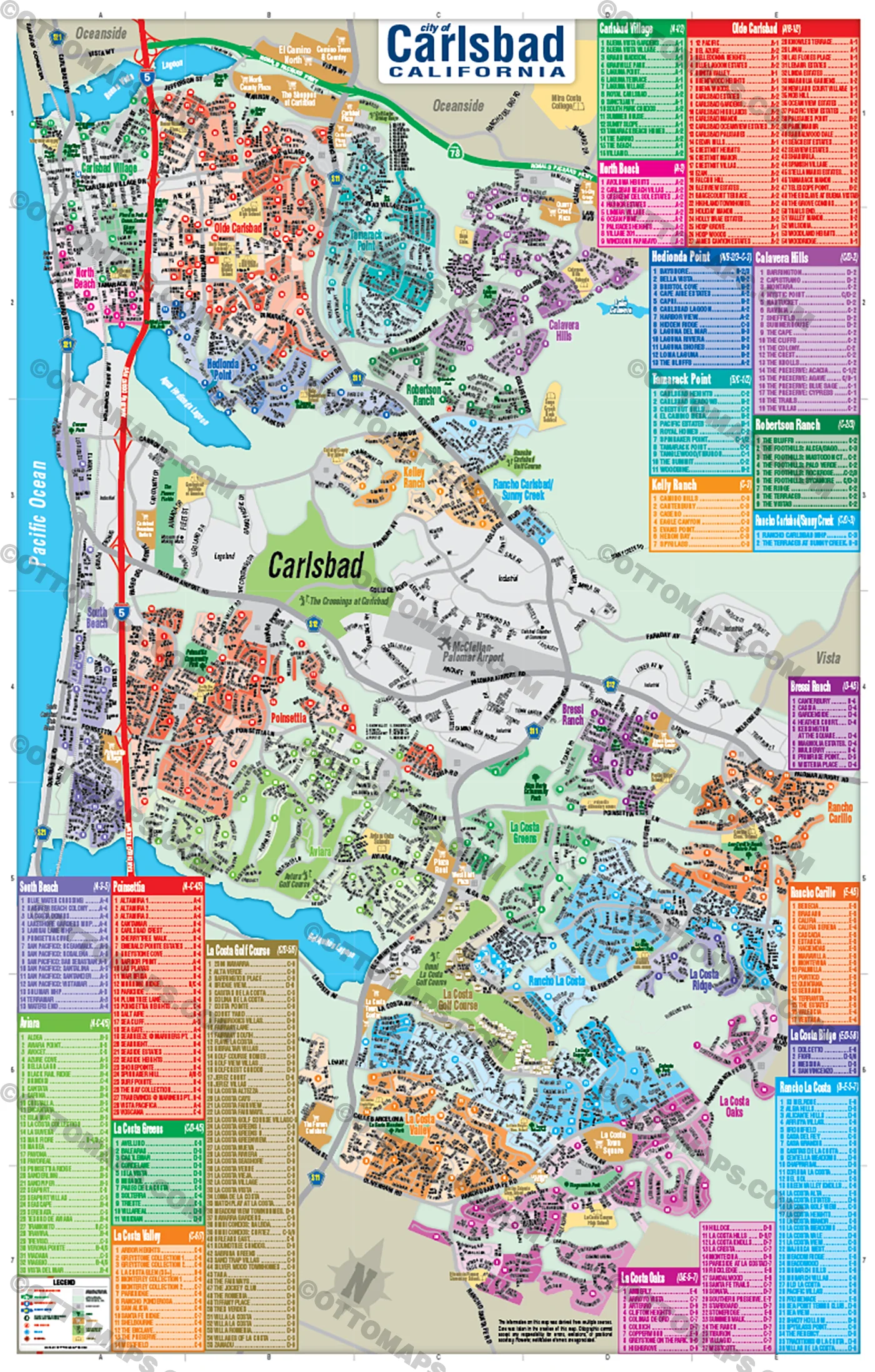 Carlsbad Map, San Diego County, CA - FILES - PDF and AI, editable, vector, royalty free - Image 3