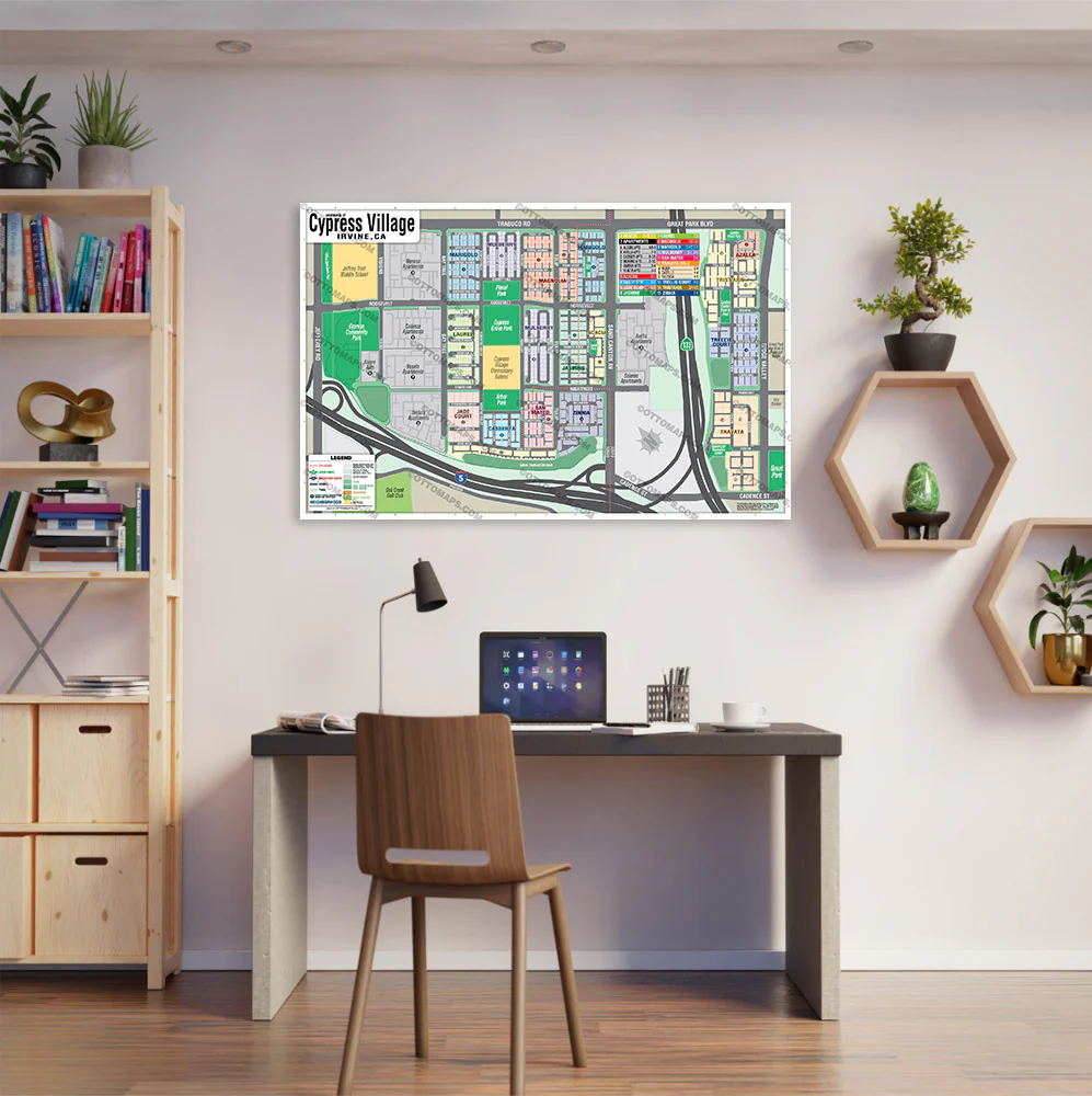 Cypress Village Map, Irvine, CA -  POSTER PRINTS - Image 2