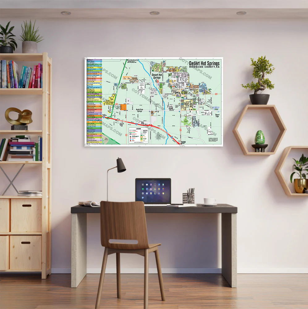 Desert Hot Springs Map, Riverside County, CA - POSTER PRINTS