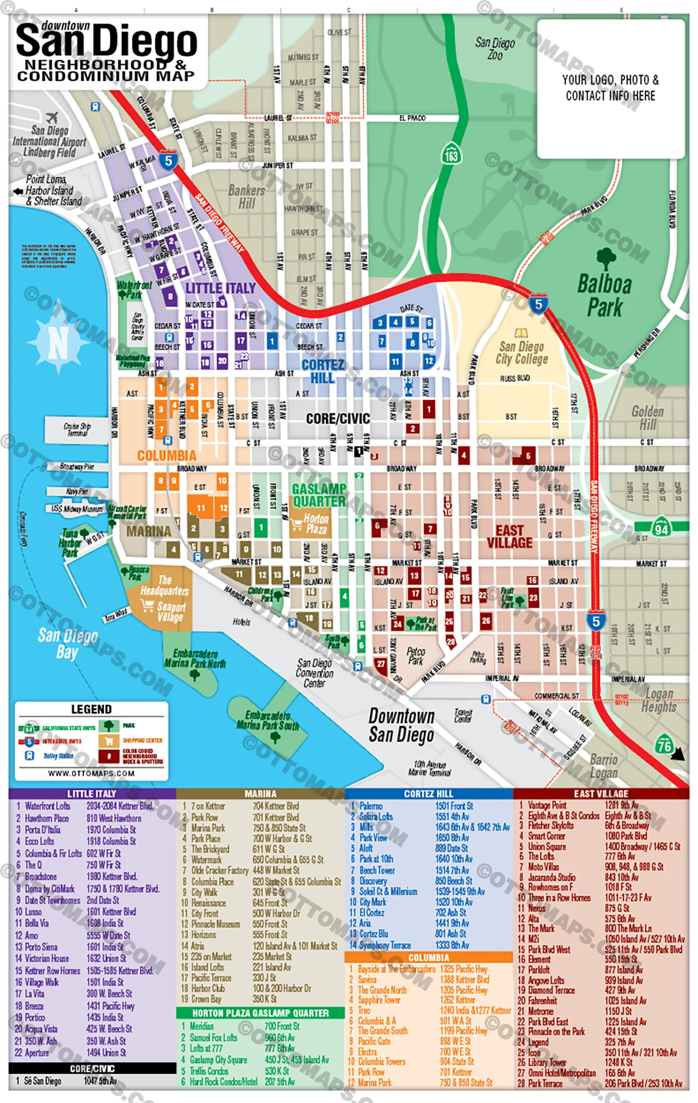 Downtown San Diego Condominium Map - FILES - PDF and AI, editable, layered, vector, royalty free - Image 2