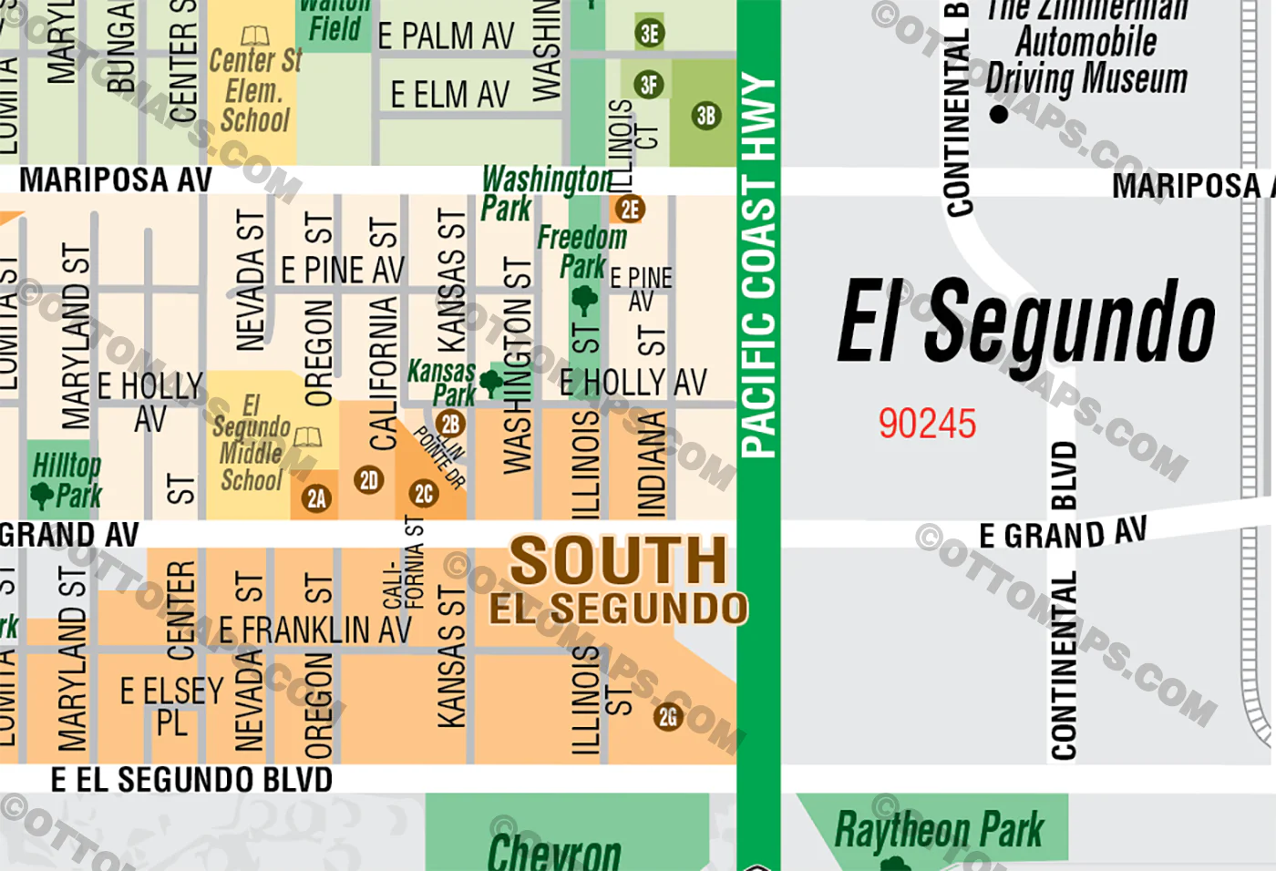 El Segundo Map, Los Angeles County, CA - FILES - PDF and AI Files, editable, vector, royalty free - Image 2