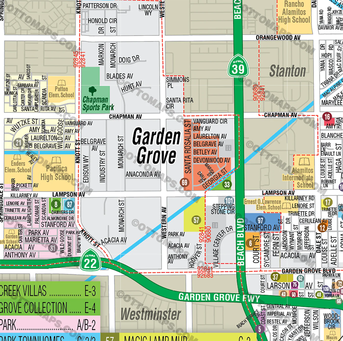 Garden Grove Map, Orange County, CA - FILES - PDF and AI Files, editable, vector, royalty free - Image 2