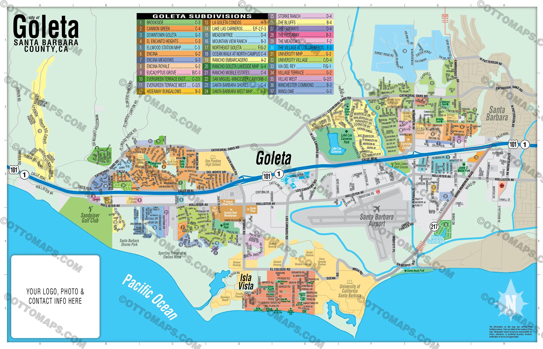 Goleta Map, Santa Barbara County, CA - FILES - PDF and Adobe Illustrator
