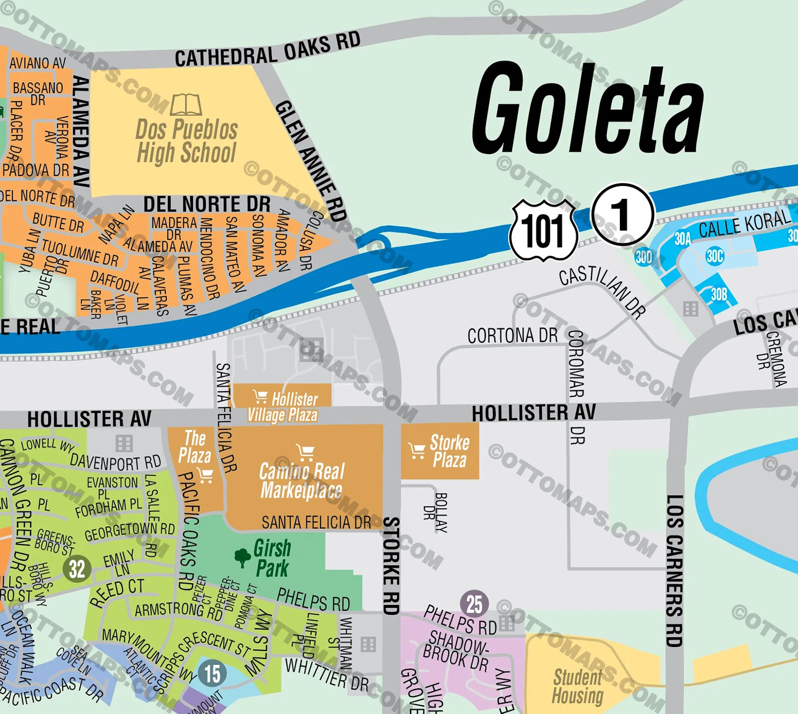 Goleta Map, Santa Barbara County, CA - FILES - PDF and Adobe Illustrator - Image 2
