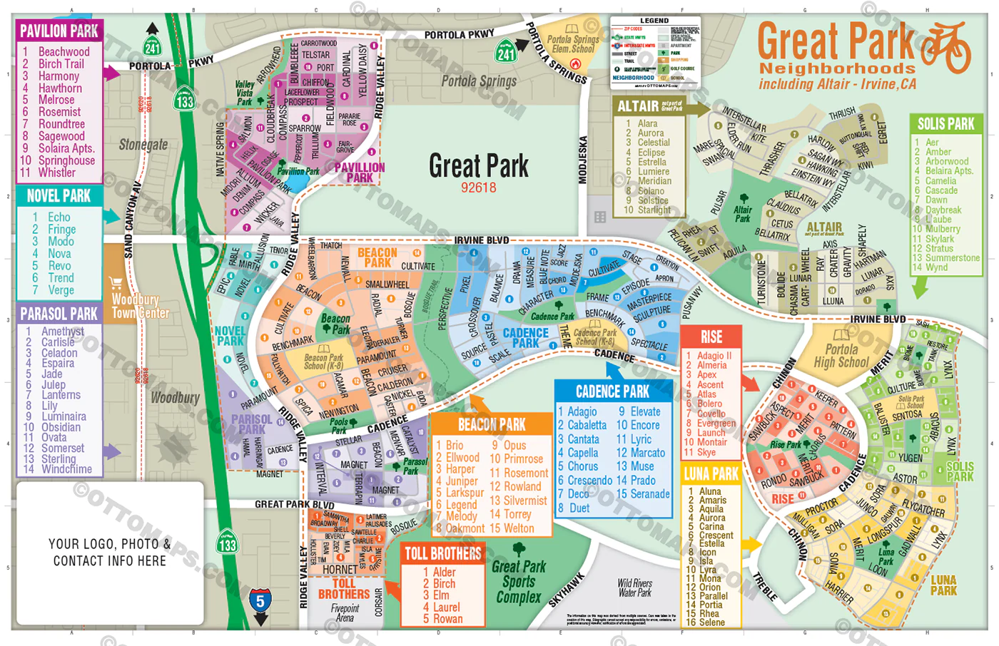 Great Park Map, Irvine, CA - includes Altair - FILES - PDF and Adobe Illustrator - Image 3