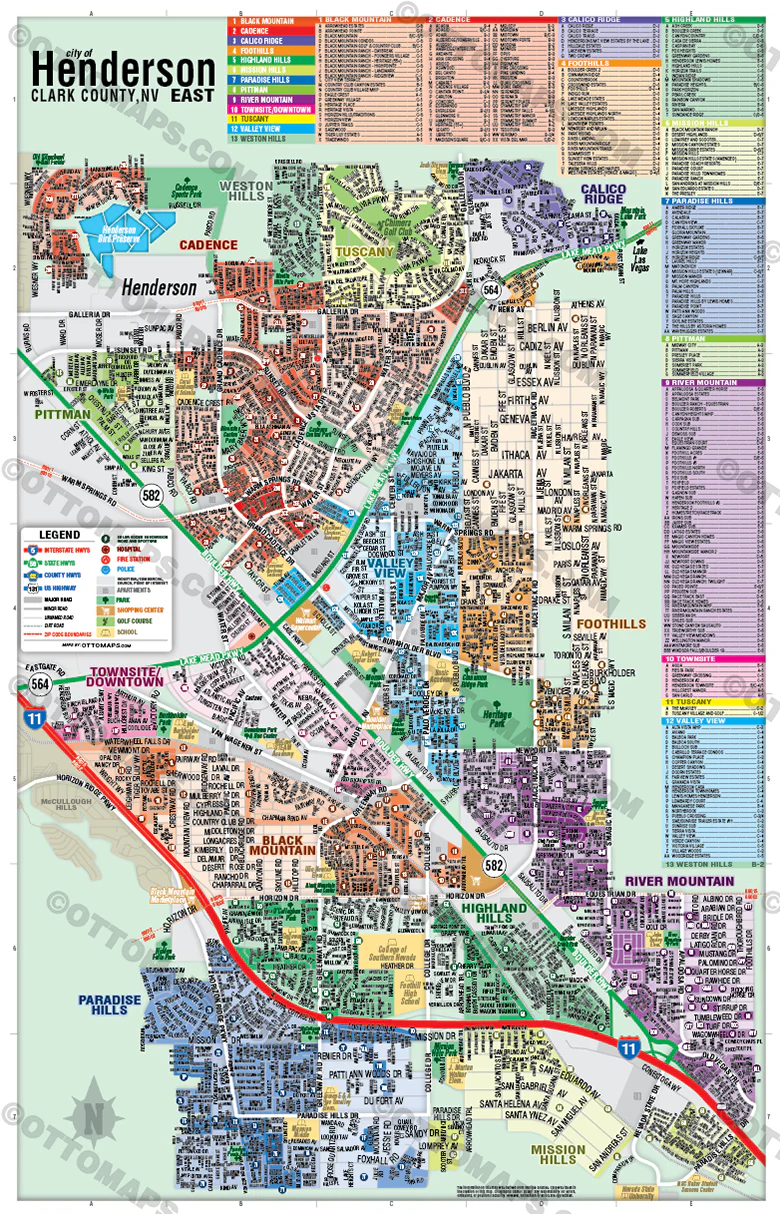 Henderson Map - EAST, Clark County, NV - FILES - PDF and AI, editable, vector, royalty free - Image 3