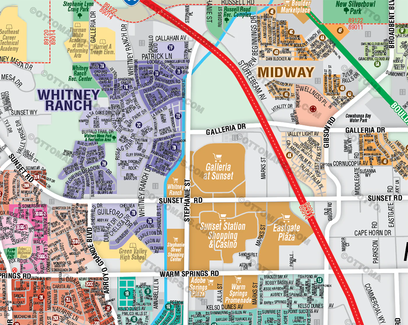 Henderson Map - NORTHWEST, Clark County, NV - FILES - PDF and AI, editable, vector, royalty free - Image 2