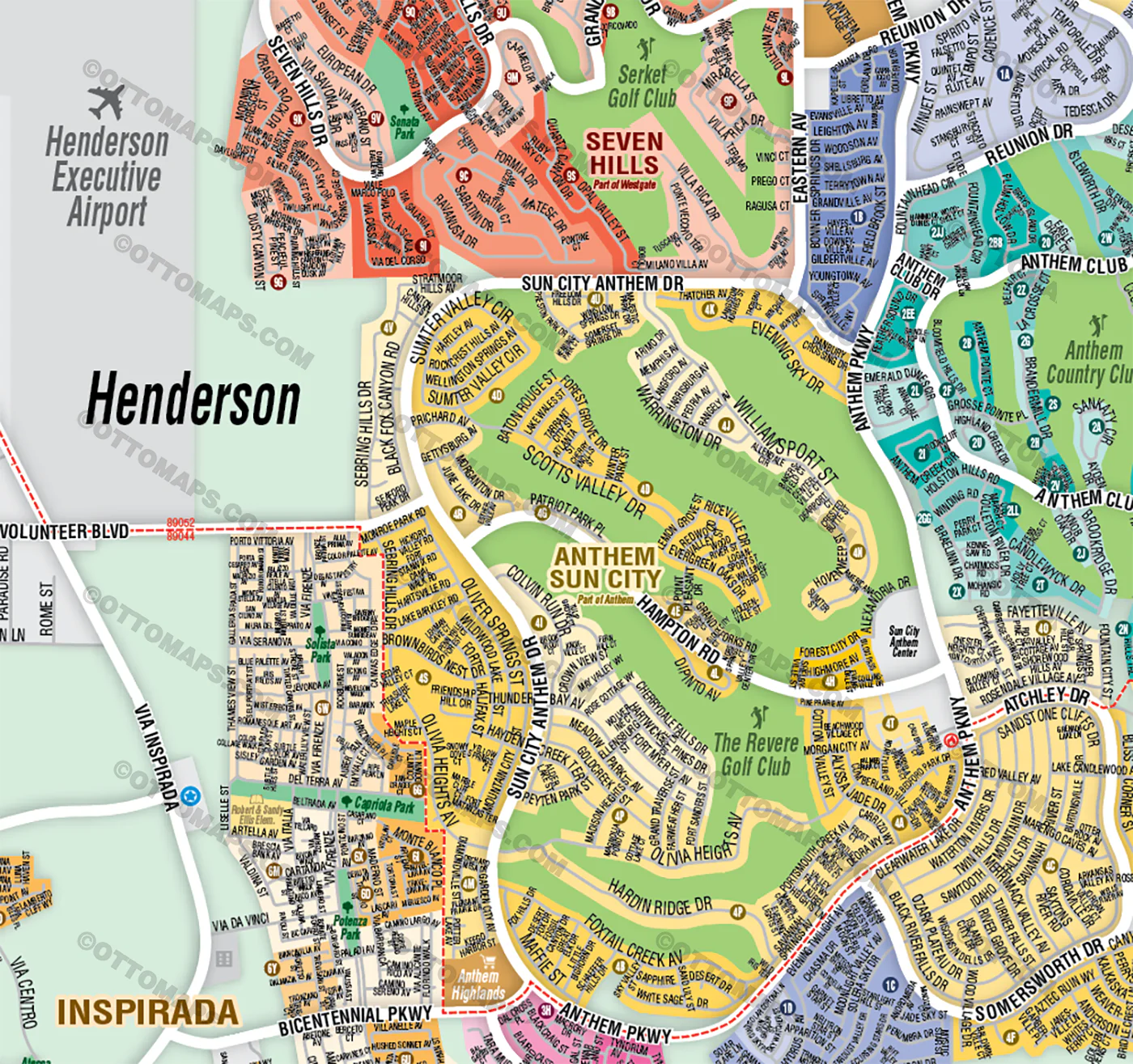 Henderson Map - SOUTHWEST, Clark County, NV - FILES - PDF and AI - Image 2