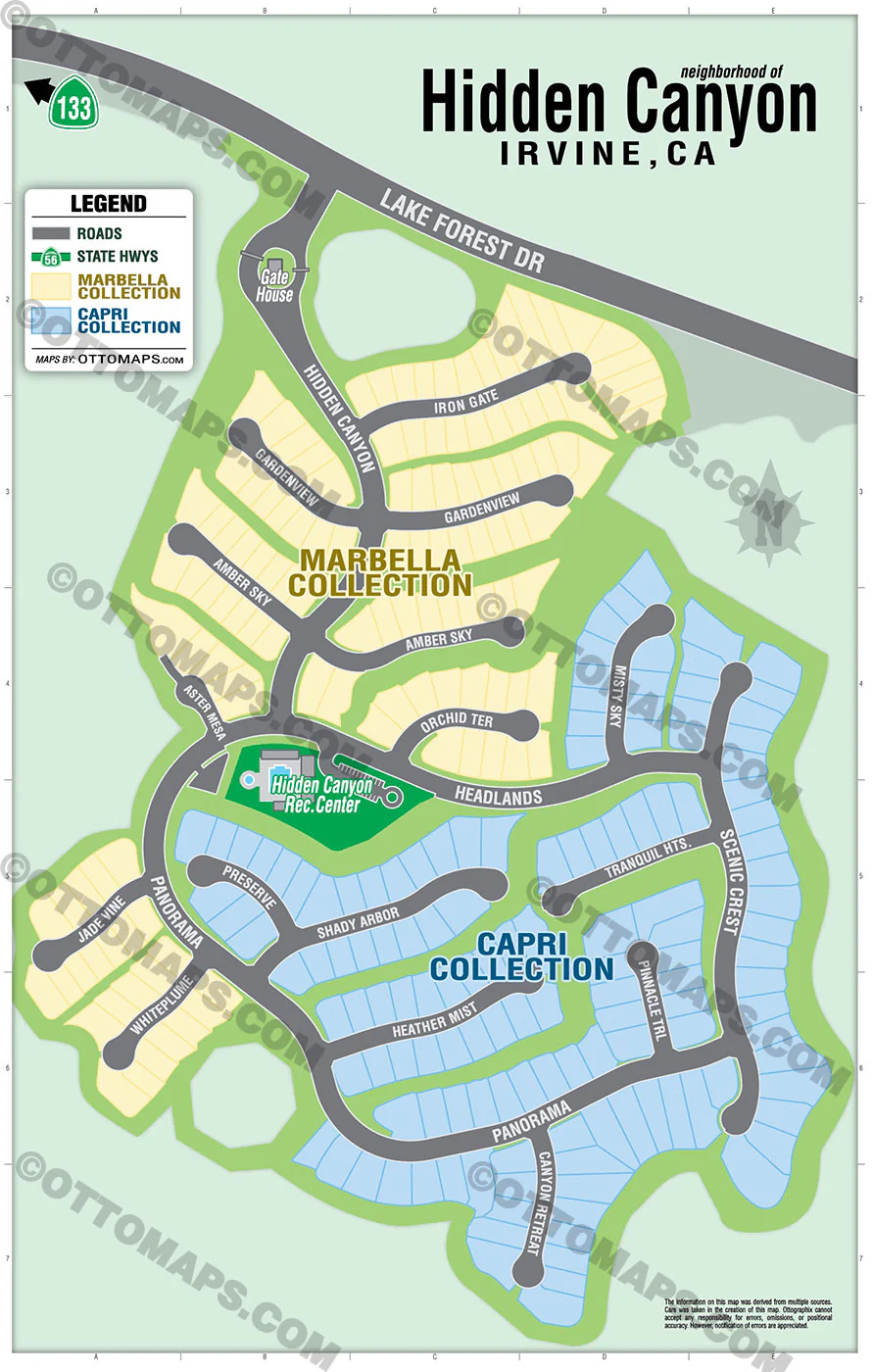 Hidden Canyon Map, Irvine, CA  - FILES - PDF and AI, editable, vector, royalty free - Image 2