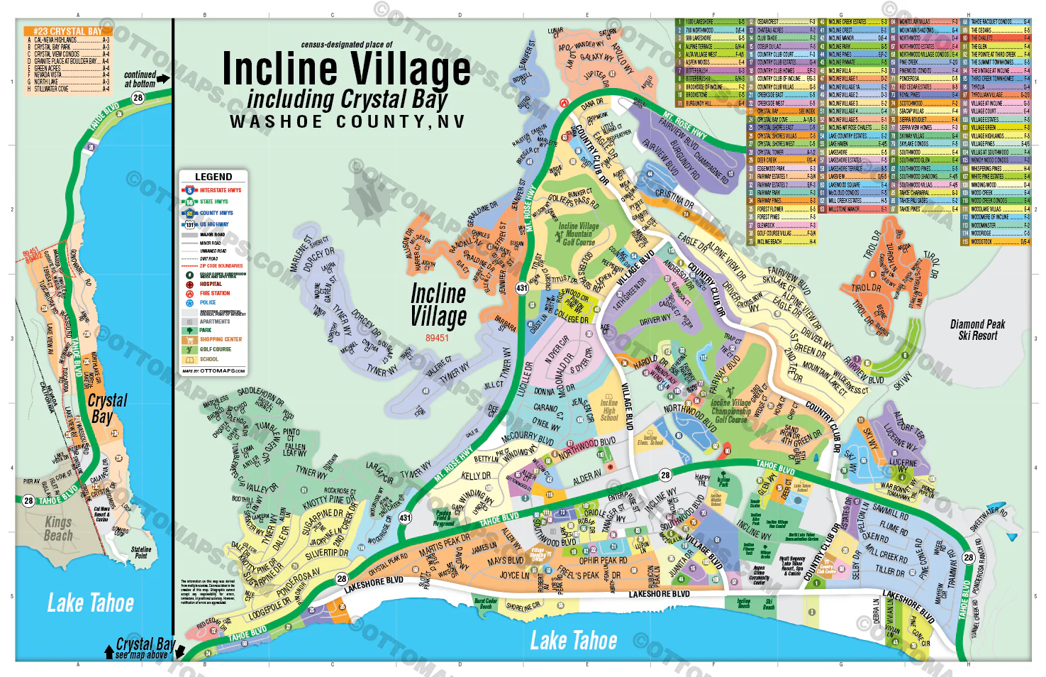 Incline Village Map, Washoe County, NV - FILES - PDF and Adobe Illustrator - Image 3