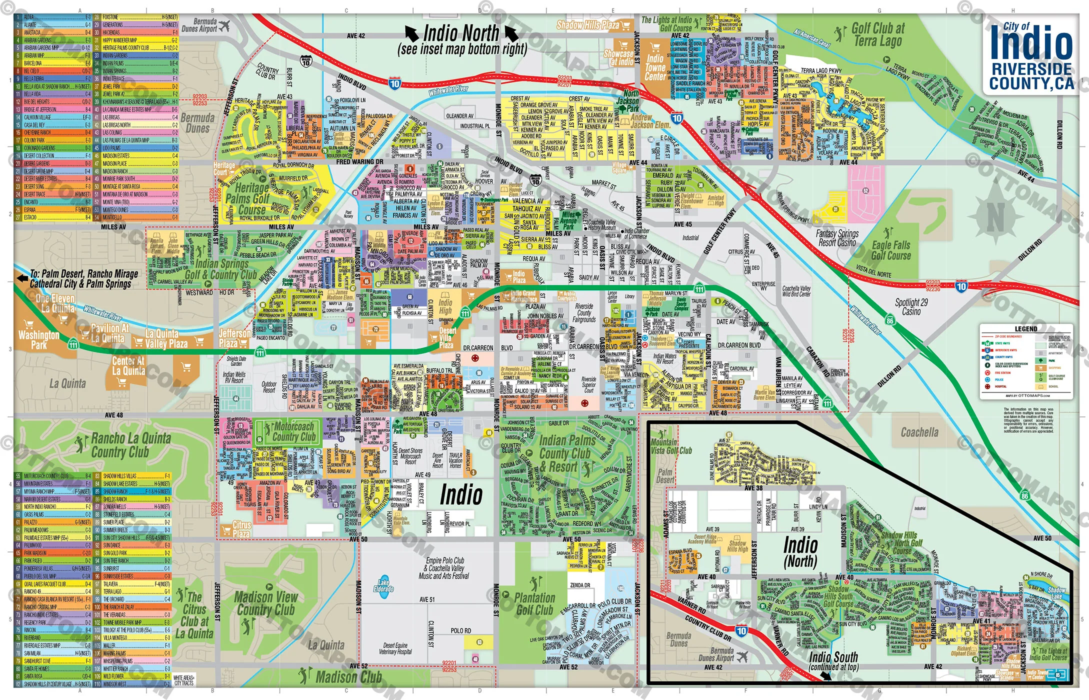 Indio Map, Riverside County, CA - FILES - PDF and AI, editable, vector, royalty free - Image 3