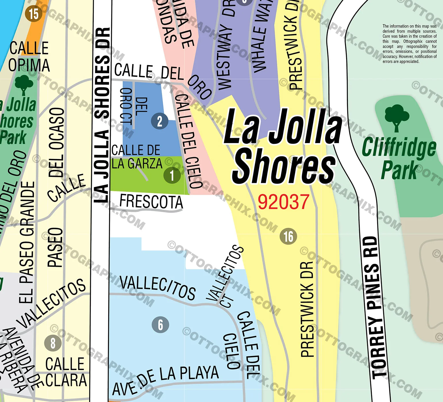 La Jolla Shores Map, San Diego County, CA - FILES - PDF and AI, editable, vector, royalty free - Image 2