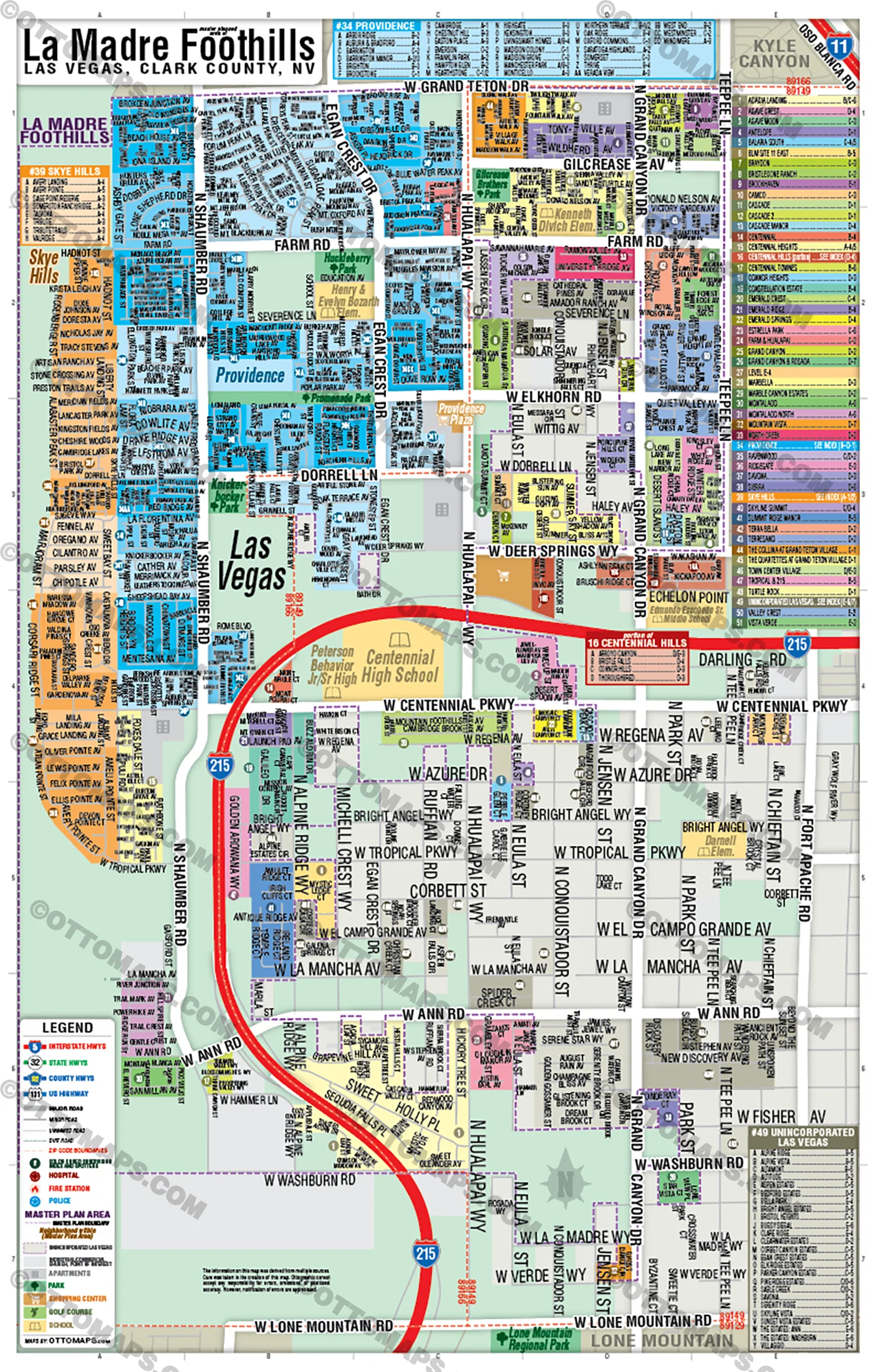 La Madre Foothills Map, Las Vegas, NV - FILES - PDF and AI, editable, vector, royalty free - Image 3
