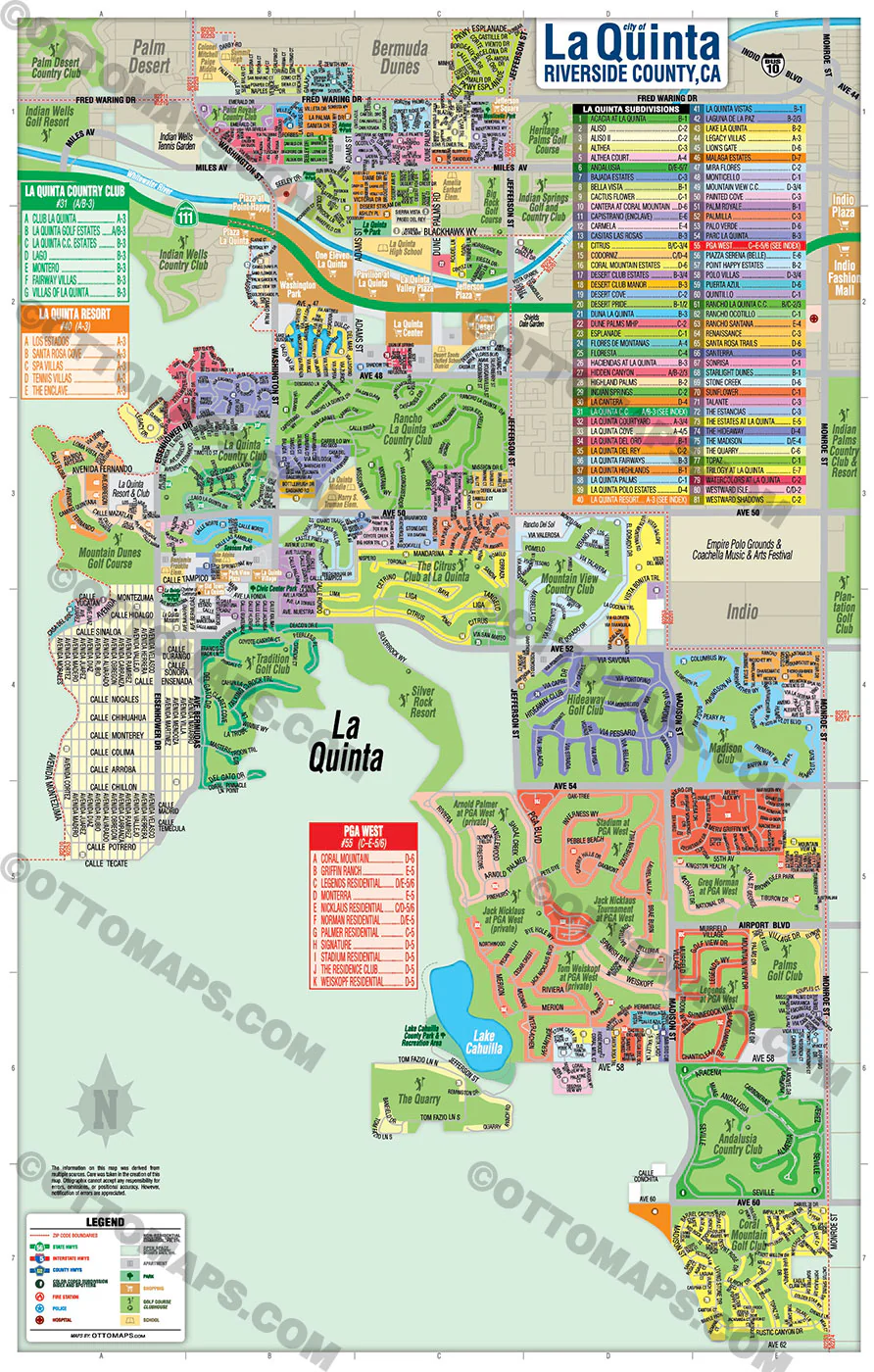 La Quinta Map, Riverside County, CA - FILES - PDF and AI, editable, vector, royalty free - Image 3