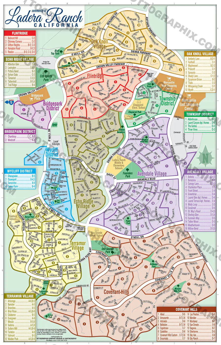 Ladera Ranch Community Map, Orange County, CA - FILES - PDF and AI, editable, vector, royalty free