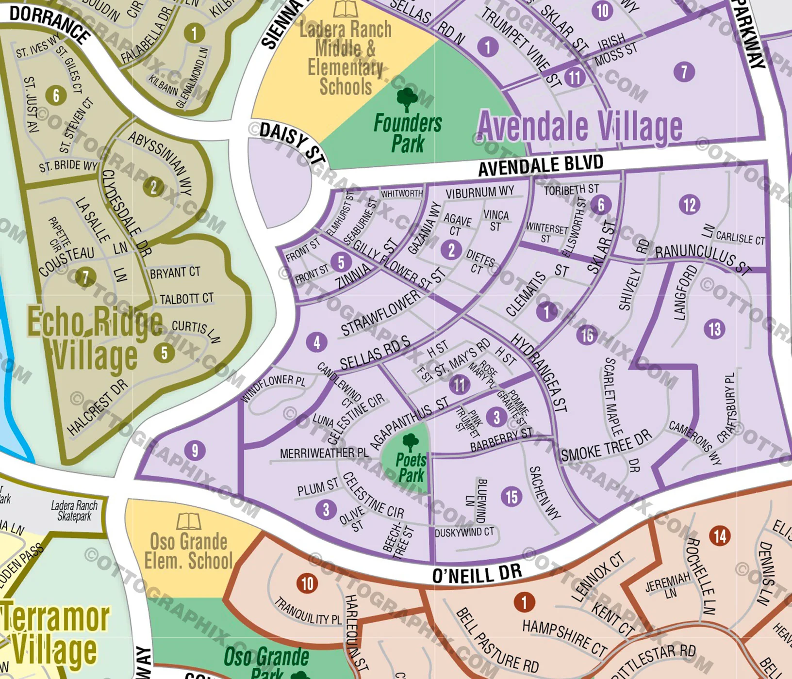 Ladera Ranch Community Map, Orange County, CA - FILES - PDF and AI, editable, vector, royalty free - Image 2