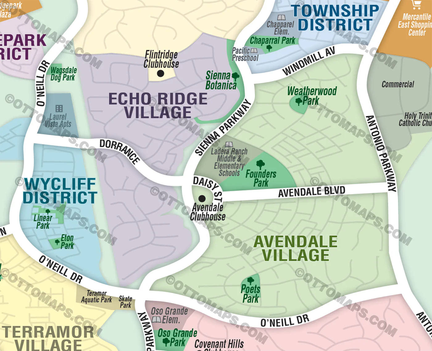 Ladera Ranch Map Tourist Map, Orange County, CA - FILES - PDF and AI, editable, vector, royalty free - Image 2