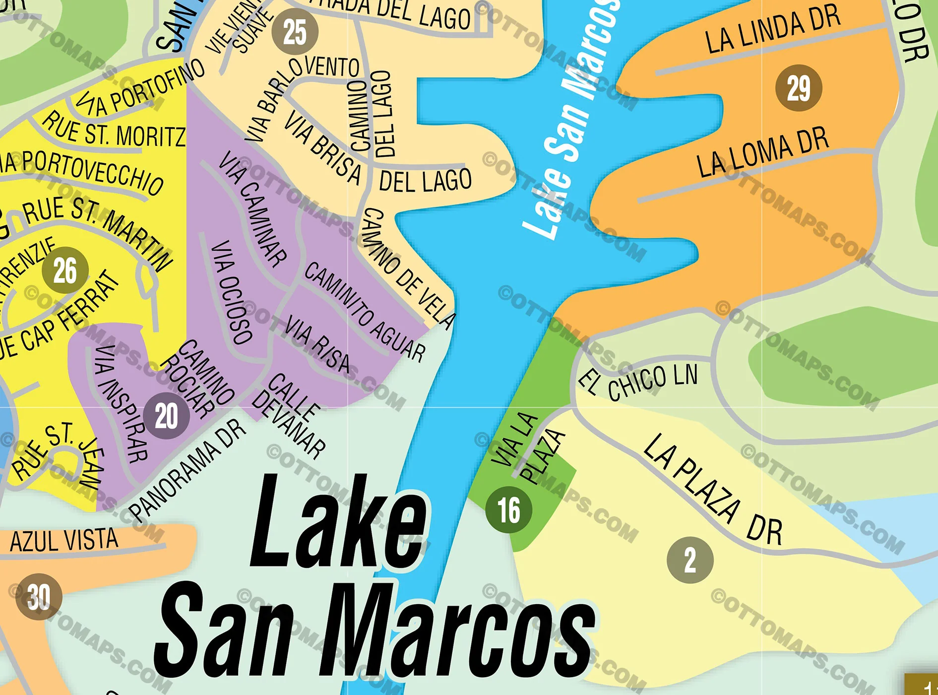 Lake San Marcos Map - PDF, editable, royalty free - FILES - PDF and AI, editable, vector, royalty free - Image 2