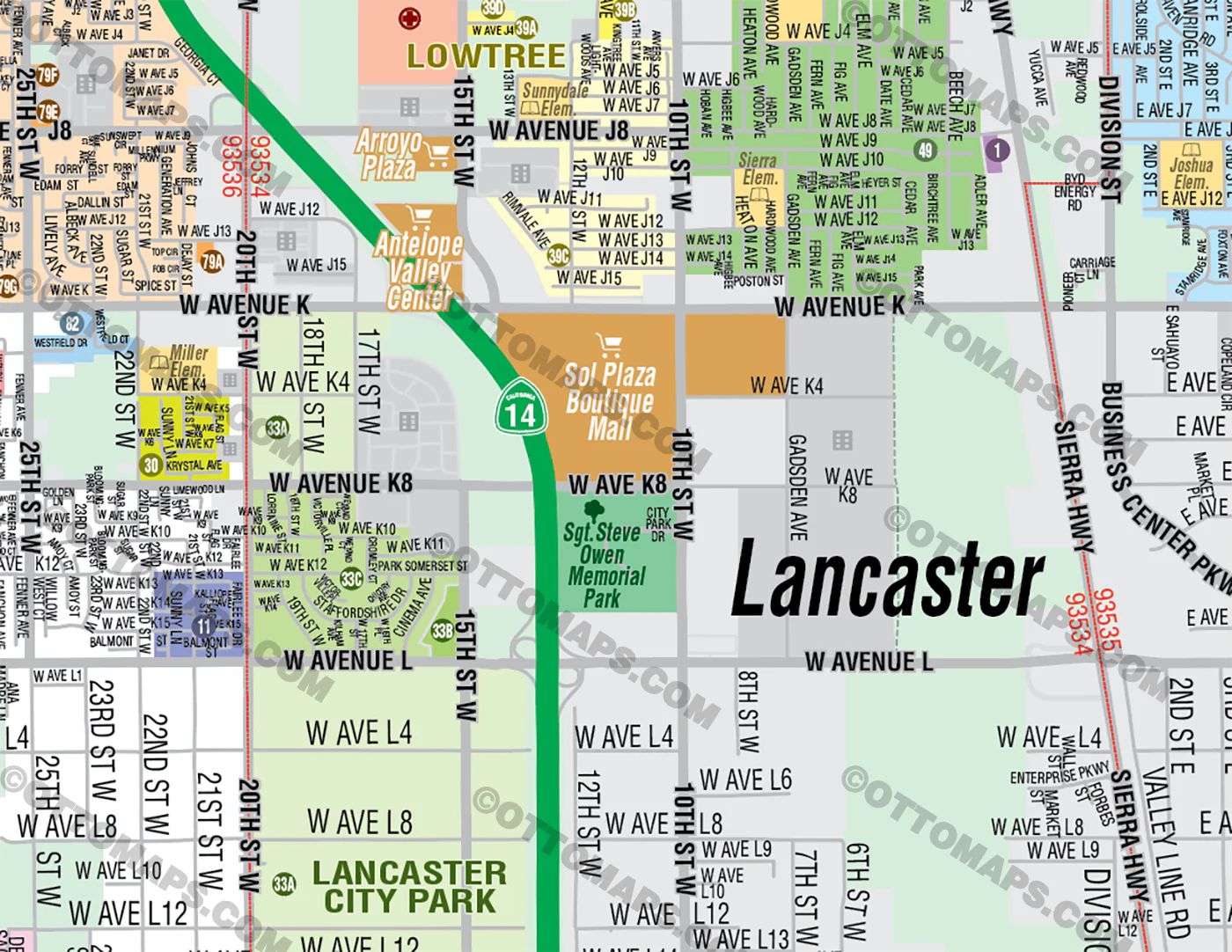 Lancaster Map, Los Angeles County, CA - FILES - PDF and AI Files, editable, vector, royalty free - Image 2