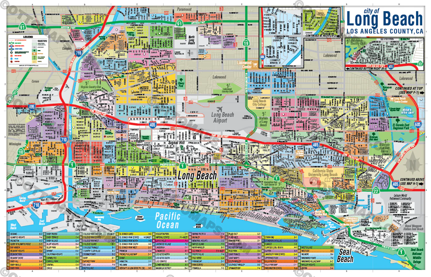 Long Beach Map, Los Angeles County, CA - POSTER PRINTS - Image 2