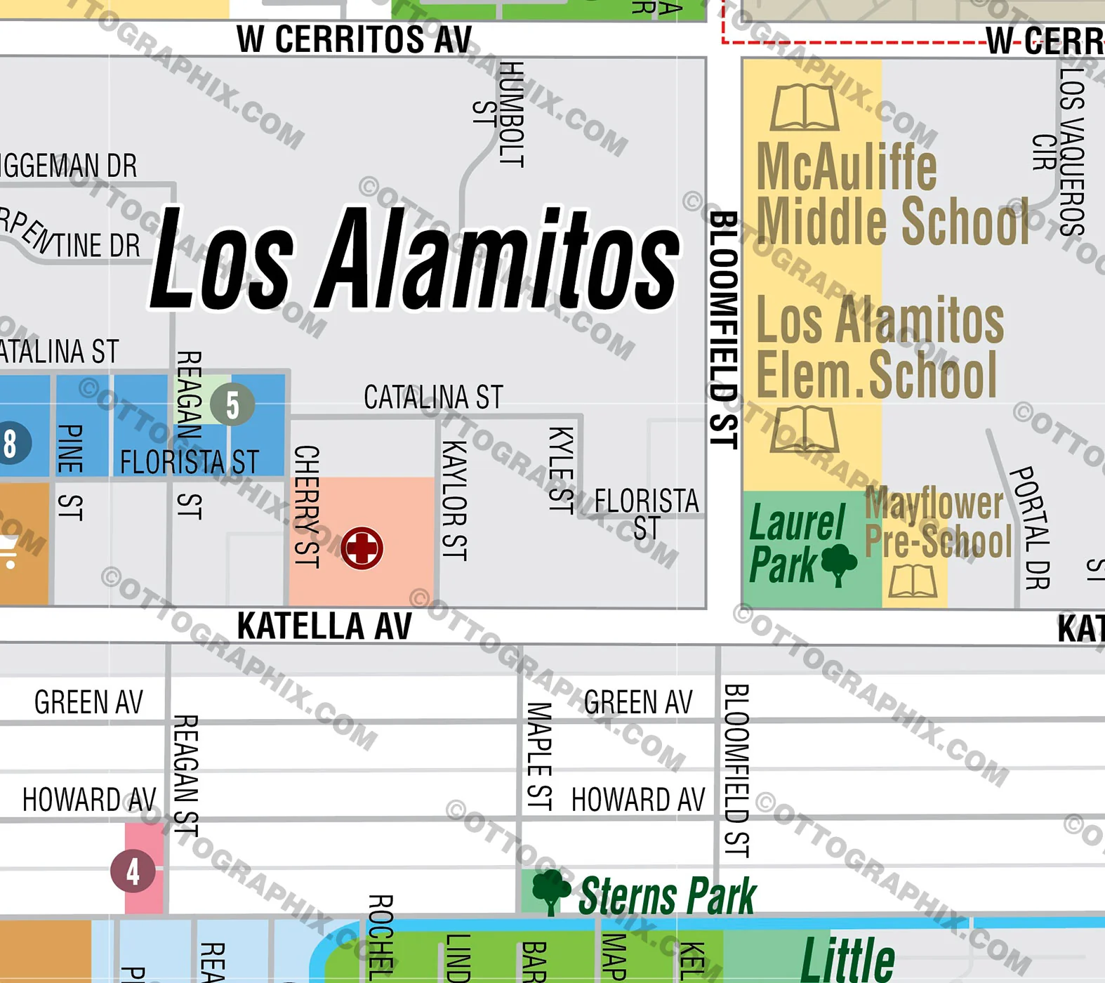 Los Alamitos Map, Orange County, CA - FILES - PDF and AI, editable, vector, royalty free - Image 2