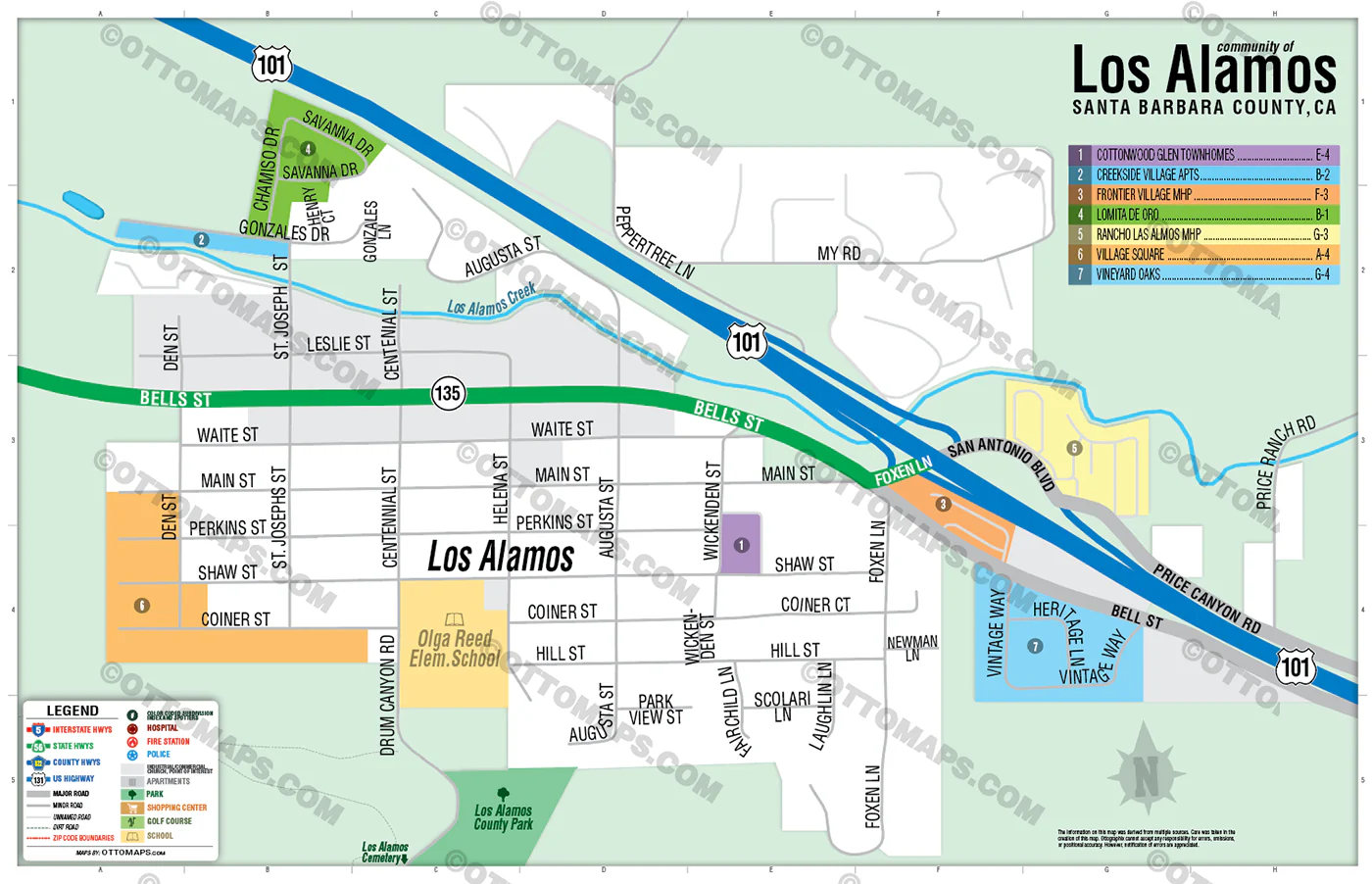 Los Alamos Map, Santa Barbara County, CA - FILES - PDF and Adobe Illustrator Files - Image 2