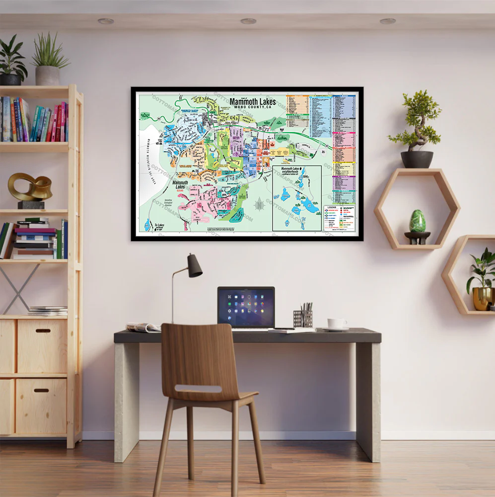 Mammoth Lakes Map, Mono County, CA - POSTER PRINTS - Image 3