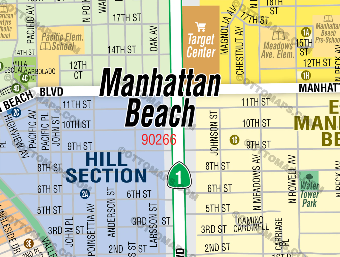 Manhattan Beach Map, Los Angeles County, CA - FILES - PDF and AI Files, editable, vector, royalty free - Image 2