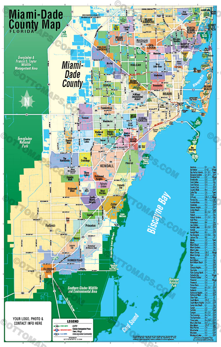 Miami Dade County Map - FILES - PDF and AI - Image 3