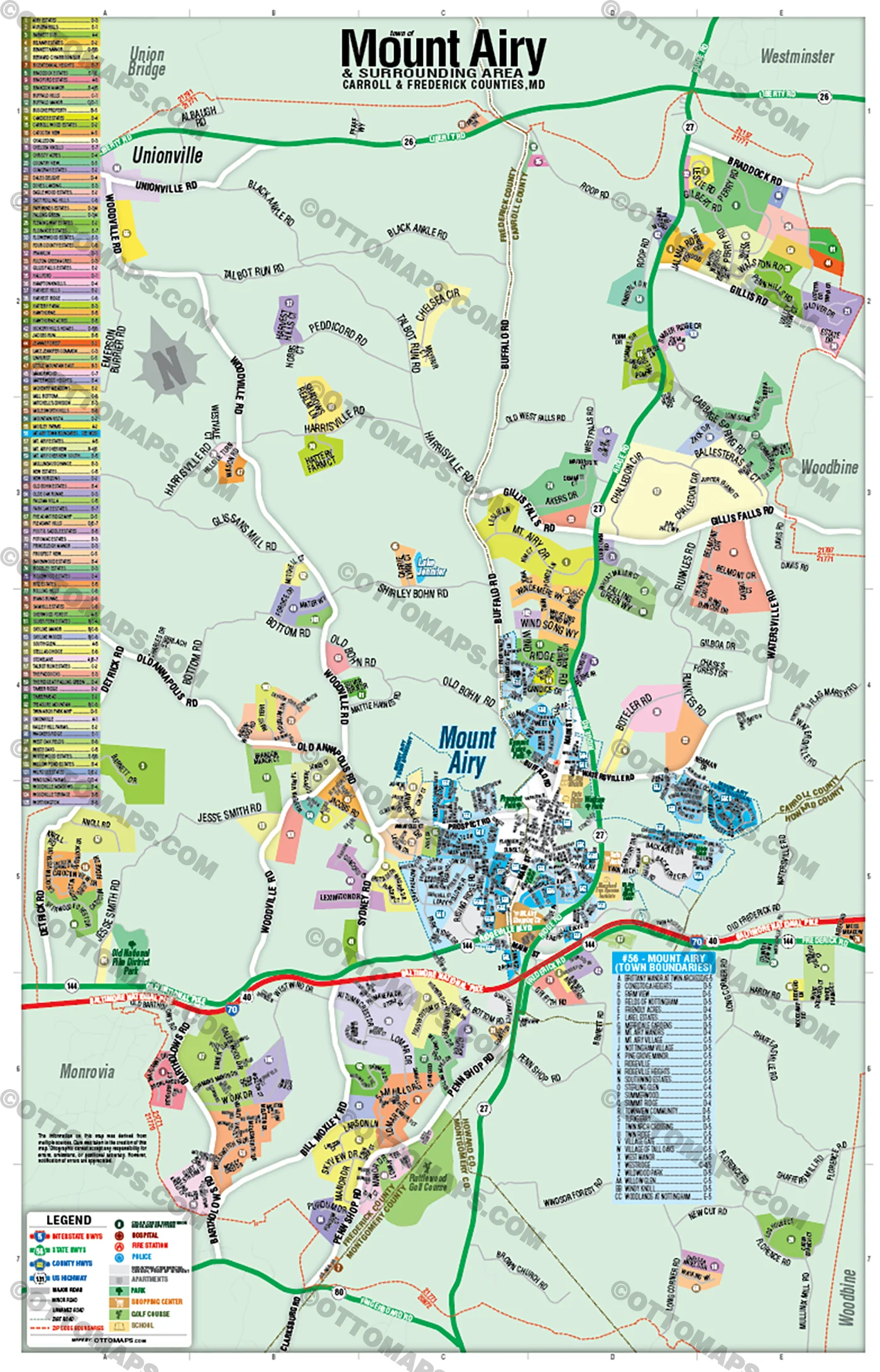 Mt Airy Map, Frederick County, MD - FILES - PDF and AI Files, editable, vector, royalty free - Image 3
