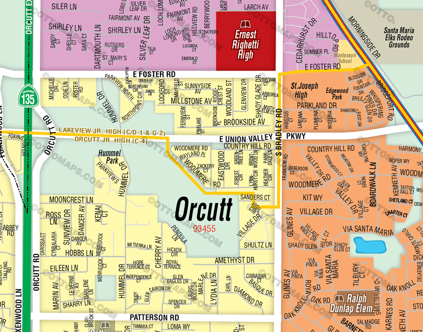 Orcutt School District Map, Santa Barbara County, CA - FILES - PDF and Adobe Illustrator - Image 2