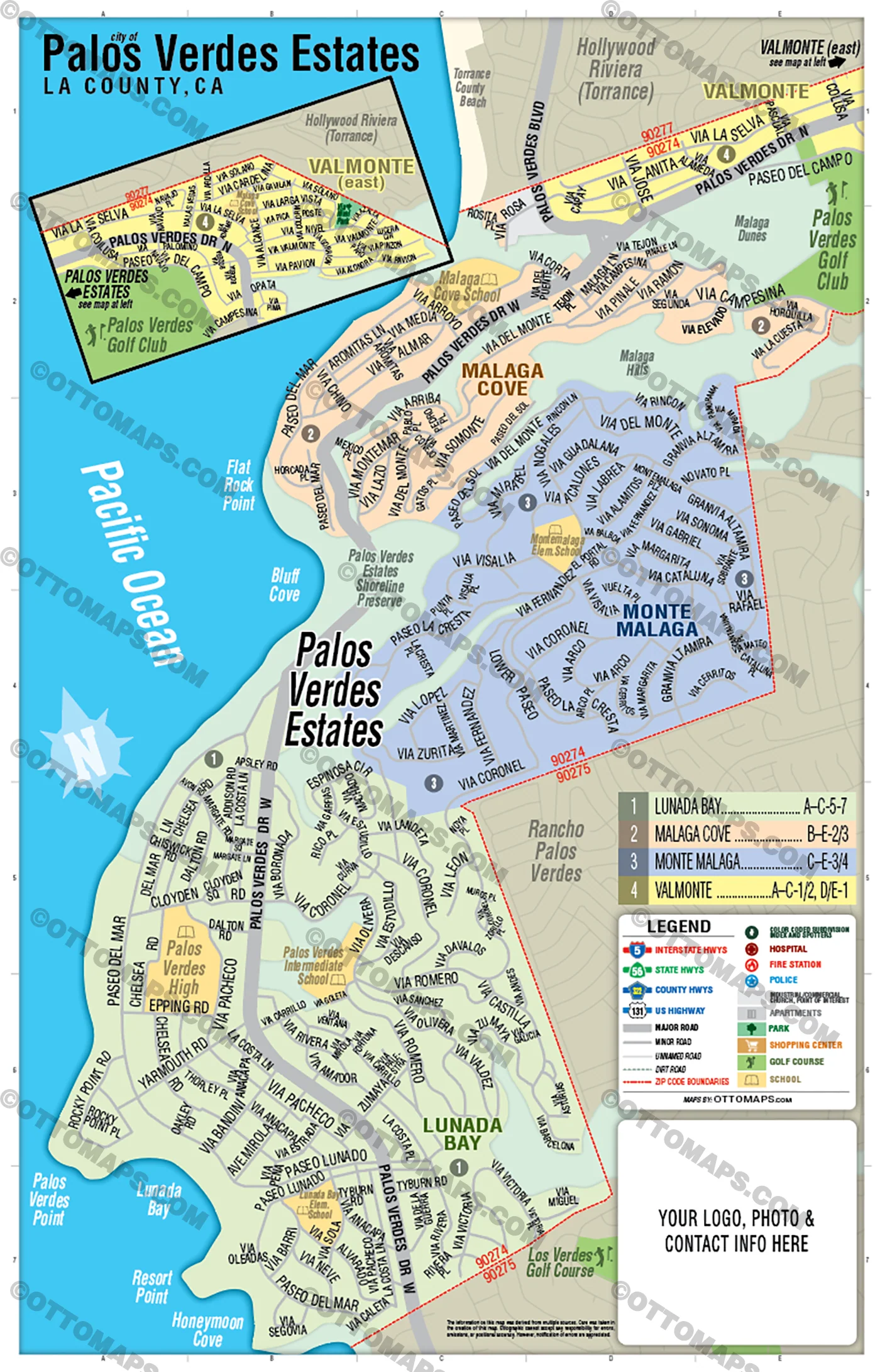 Palos Verdes Estates, LA County, CA - FILES - PDF and AI, editable, vector, royalty free - Image 3