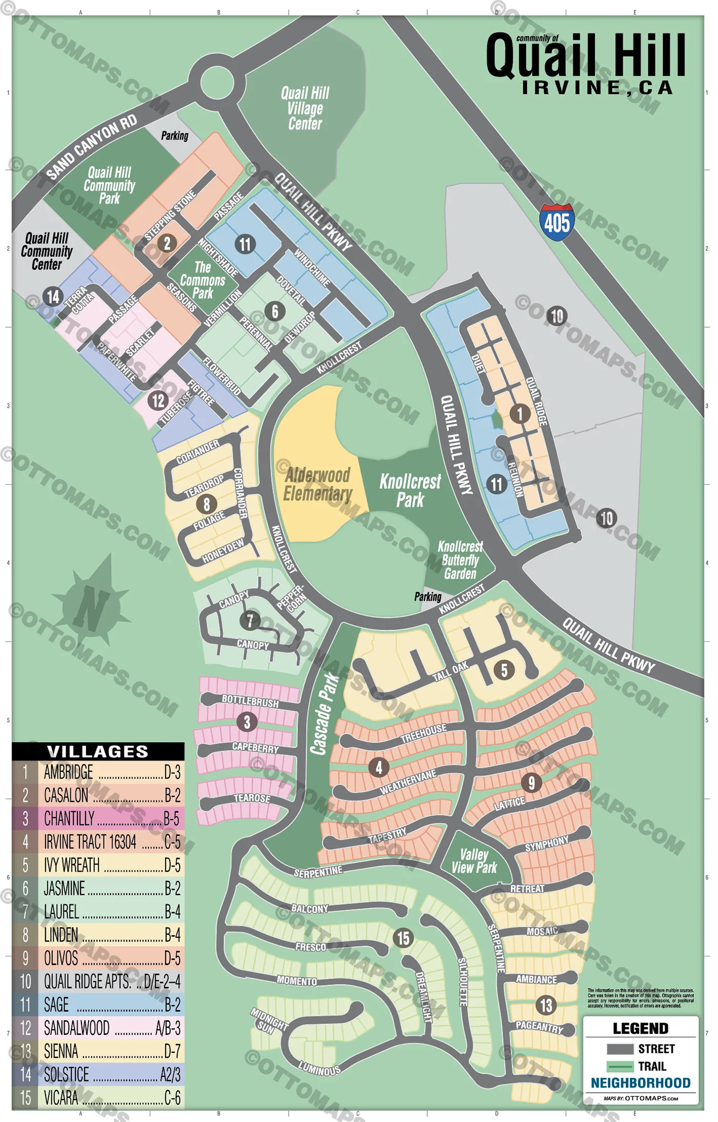 Quail Hill Map, Irvine, CA - FILES - PDF and AI, editable, vector, royalty free - Image 2