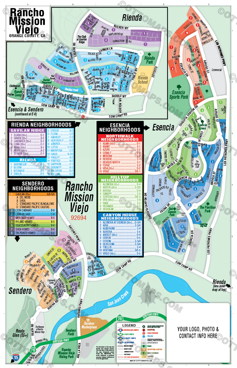 Rancho Mission Viejo Map, Orange County, CA - FILES - PDF and Adobe Illustrator
