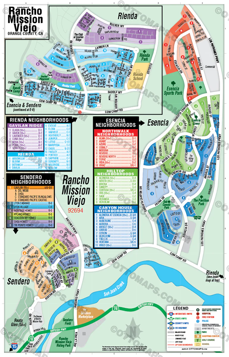 Rancho Mission Viejo Map, Orange County, CA - POSTER PRINTS - Image 2
