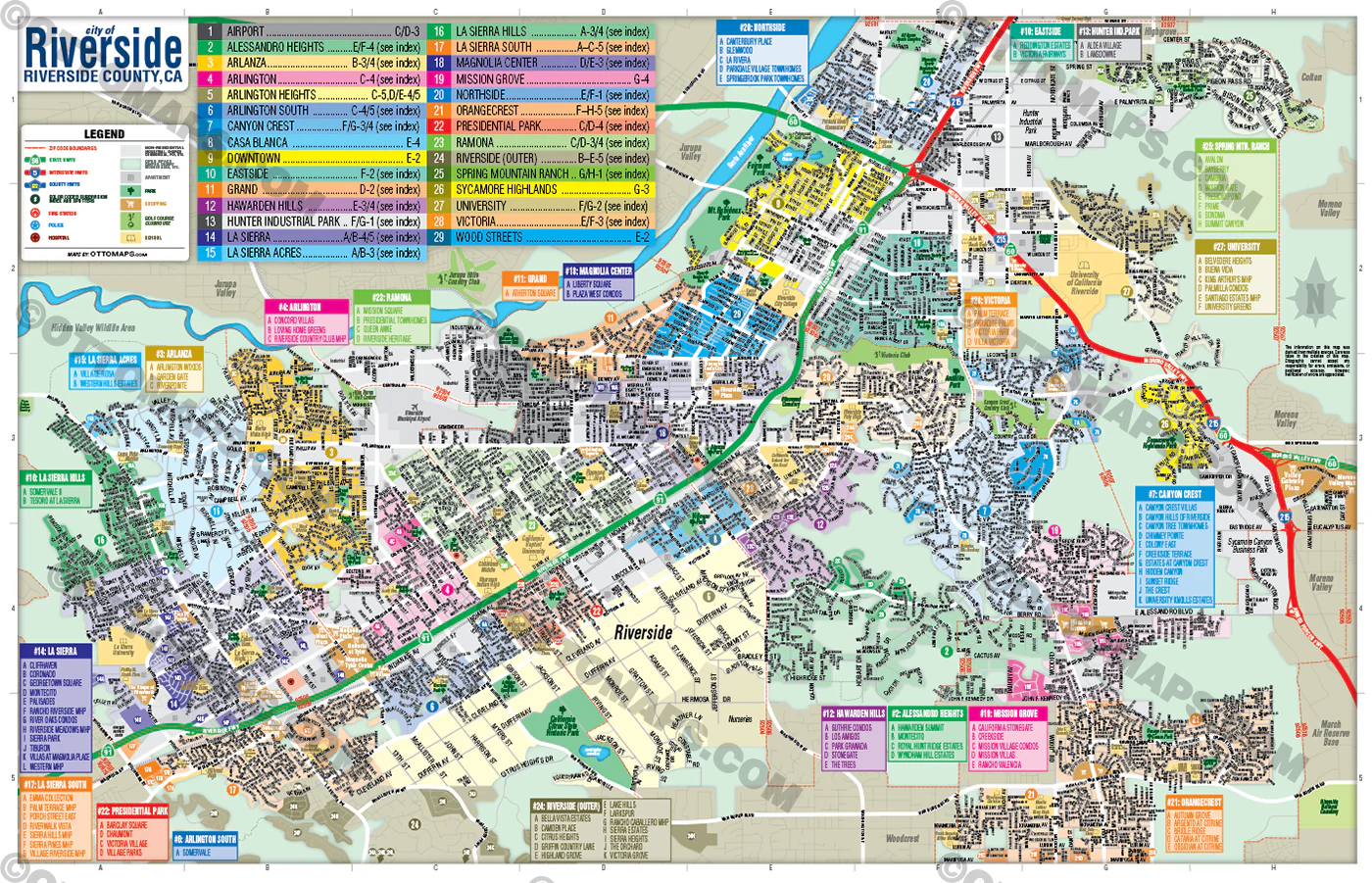 Riverside City Map, CA - FILES - PDF and AI, editable, vector, royalty free - Image 3
