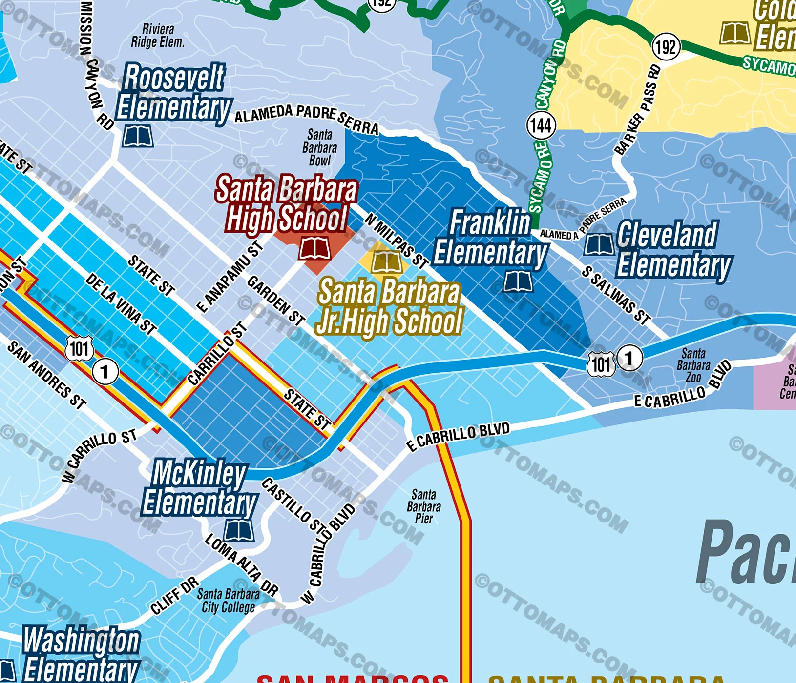 Santa Barbara Unified School District Map - FILES - PDF and AI, editable, vector, royalty free - Image 2