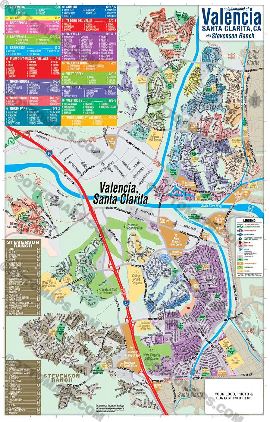 Santa Clarita Maps - FULL COLLECTION (Santa Clarita, Castaic, Newhall, Valencia, Saugus, Canyon Country) - FILES - PDF and AI, editable, vector, royalty free - Image 7