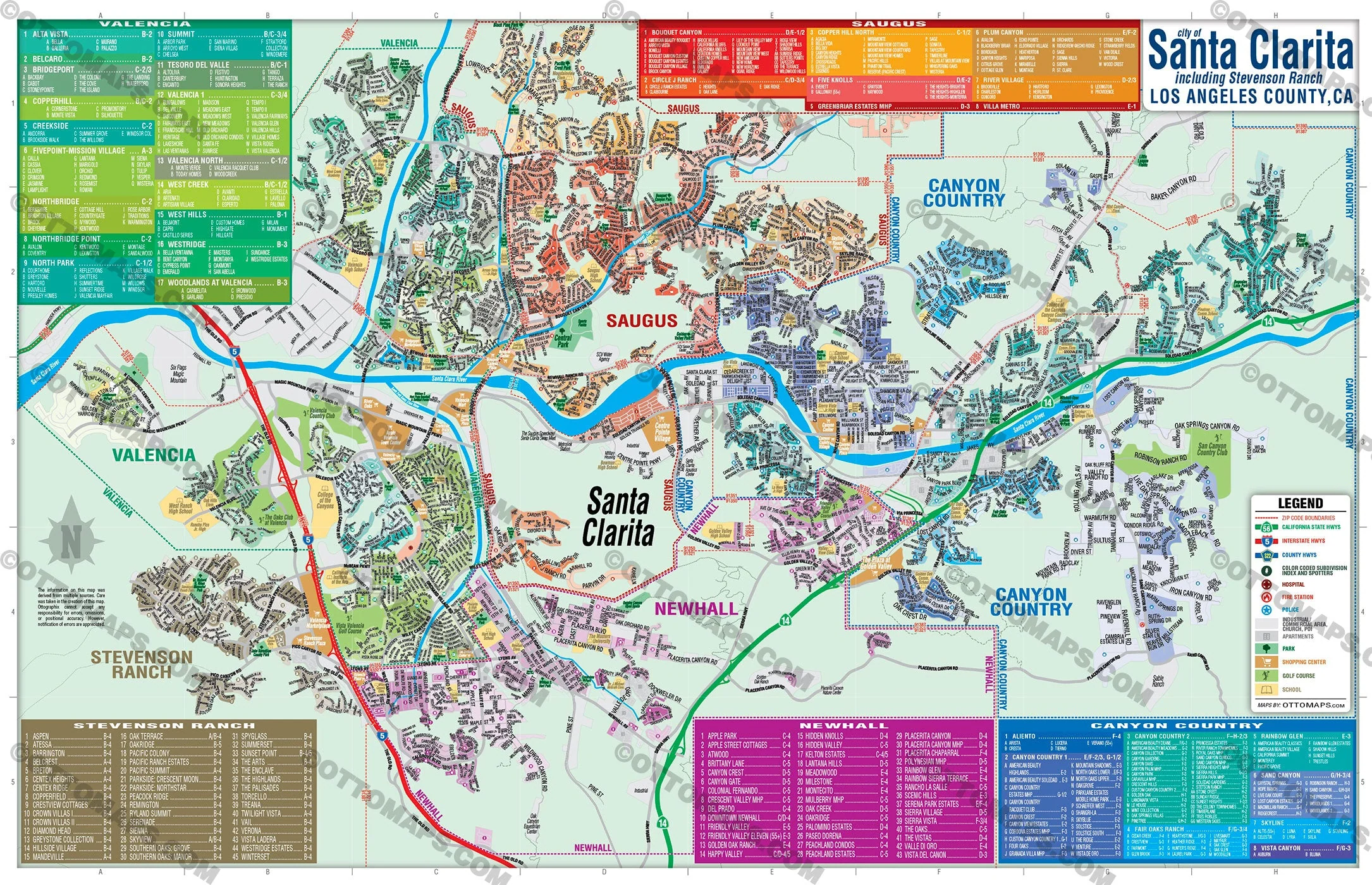 Santa Clarita Map, Los Angeles County, CA - FILES - PDF and AI, editable, vector, royalty free - Image 3