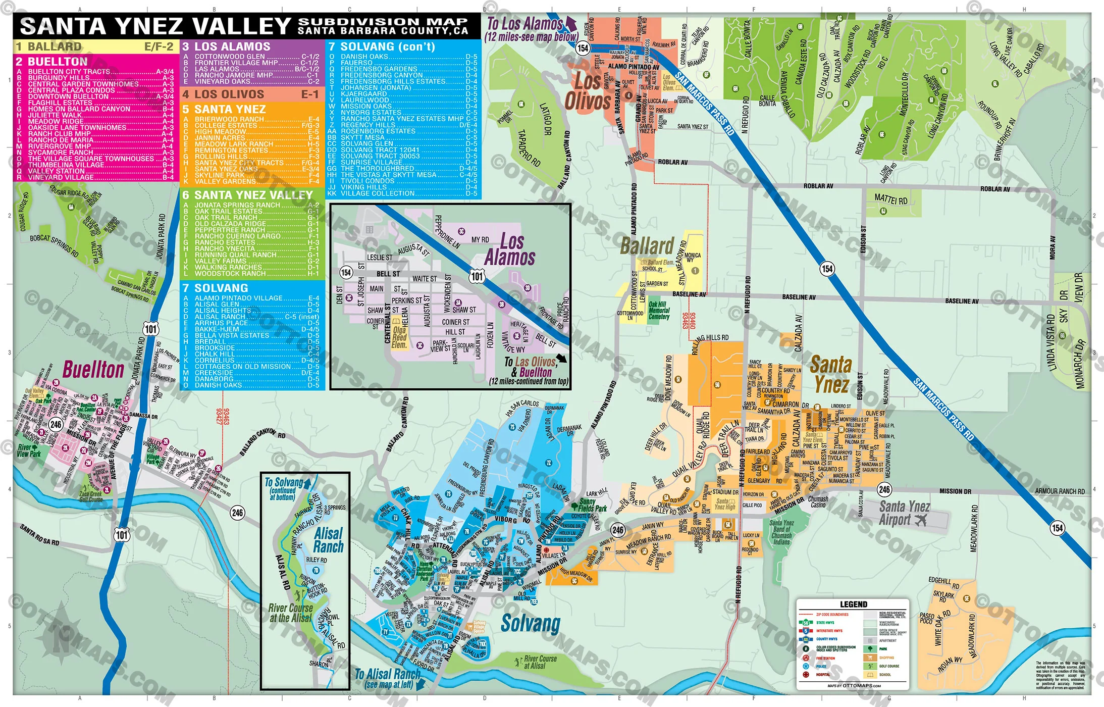 Santa Ynez Valley Map, Santa Barbara County, CA - FILES - PDF and AI, editable, vector, royalty free - Image 3