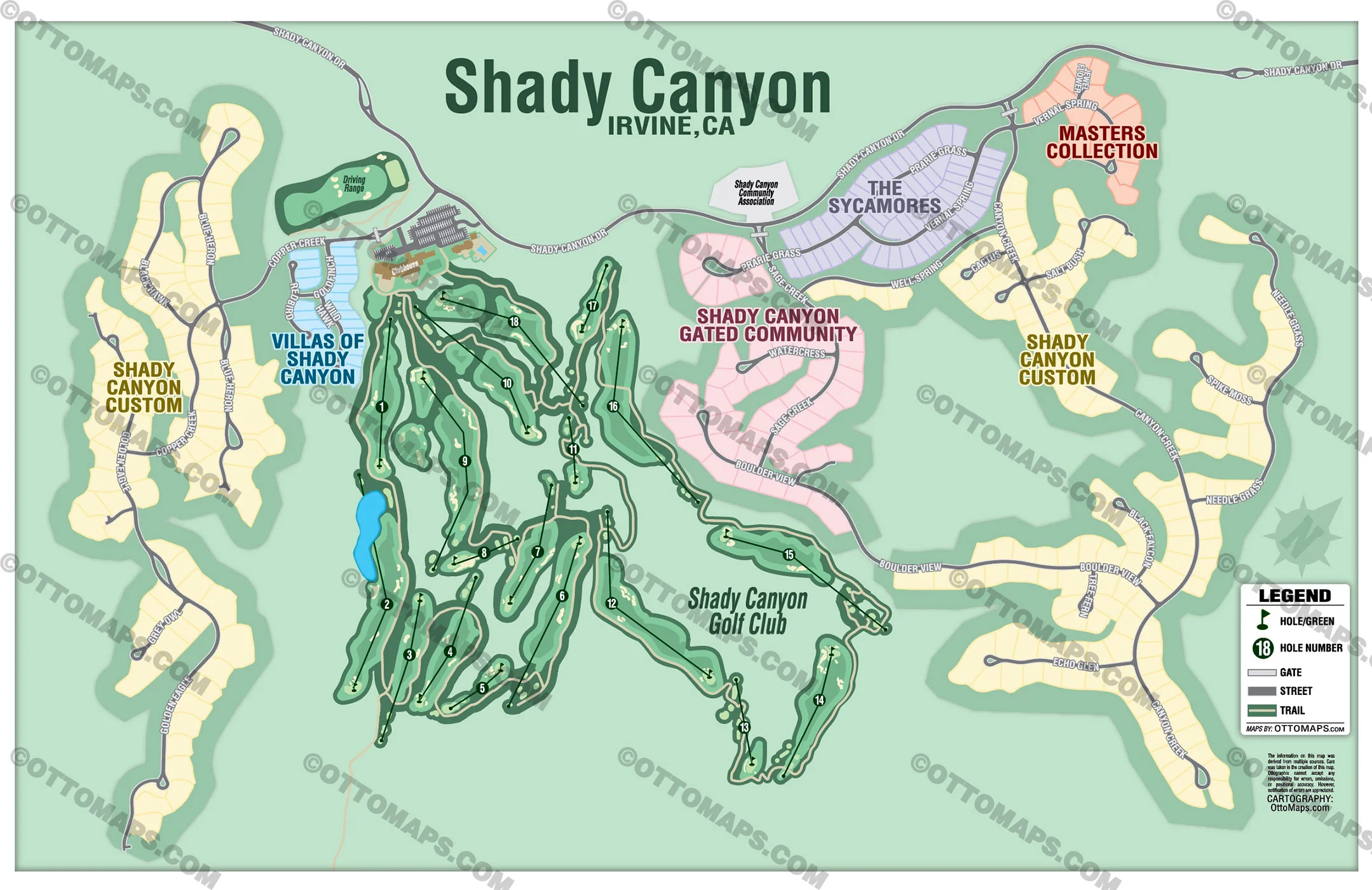 Shady Canyon Map, Irvine, CA - FILES - PDF and AI, editable, vector, royalty free - Image 2