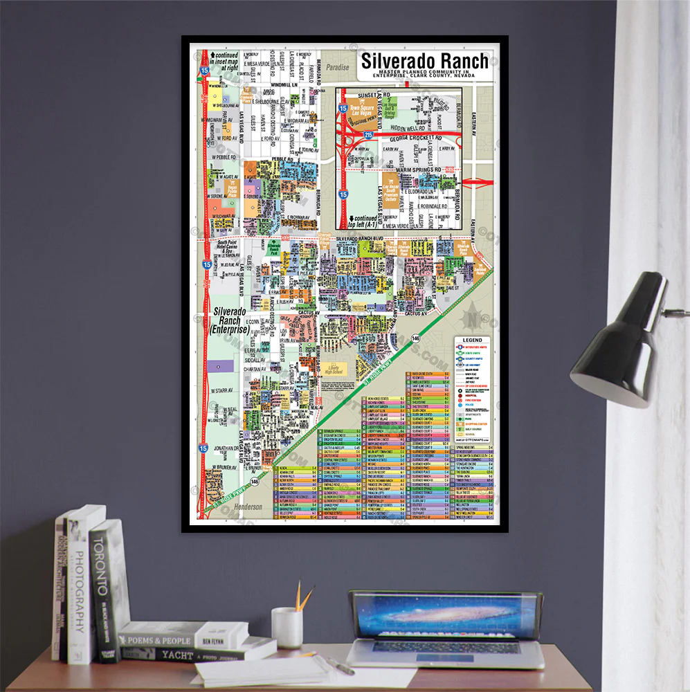 Silverado Ranch - Enterprise Map, Clark County, NV - POSTER PRINTS - Image 2